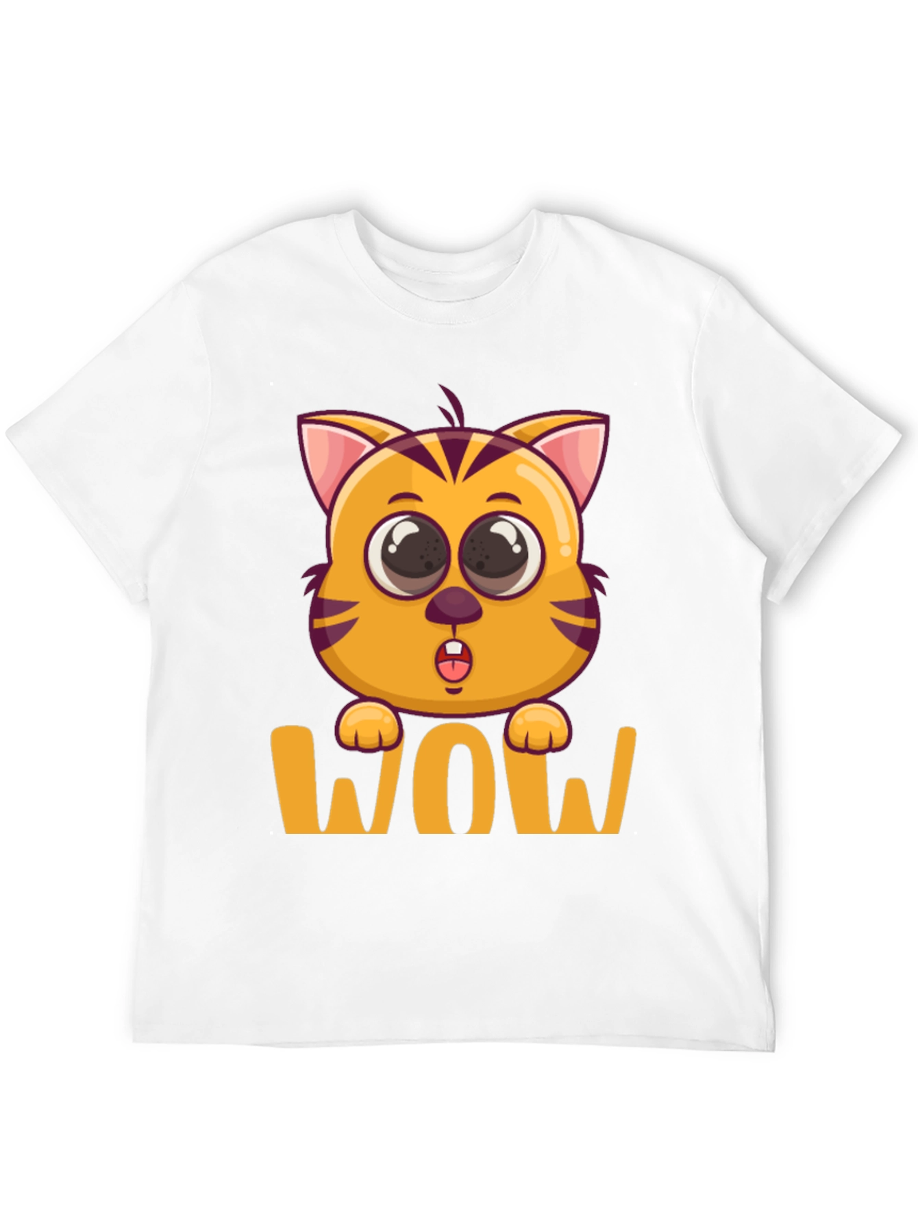 WOW Cat T-Shirt - Cute Cartoon Kitten Tee