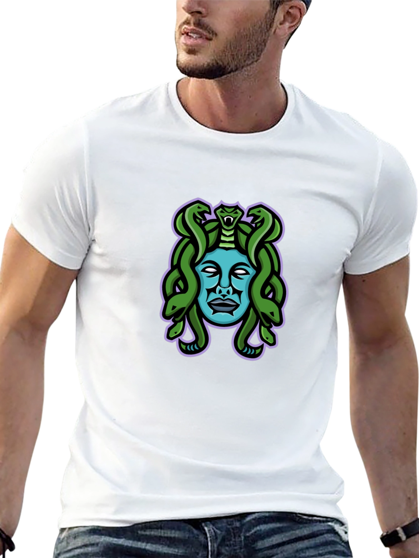 Medusa Graphic Tee - Black Cotton Blend