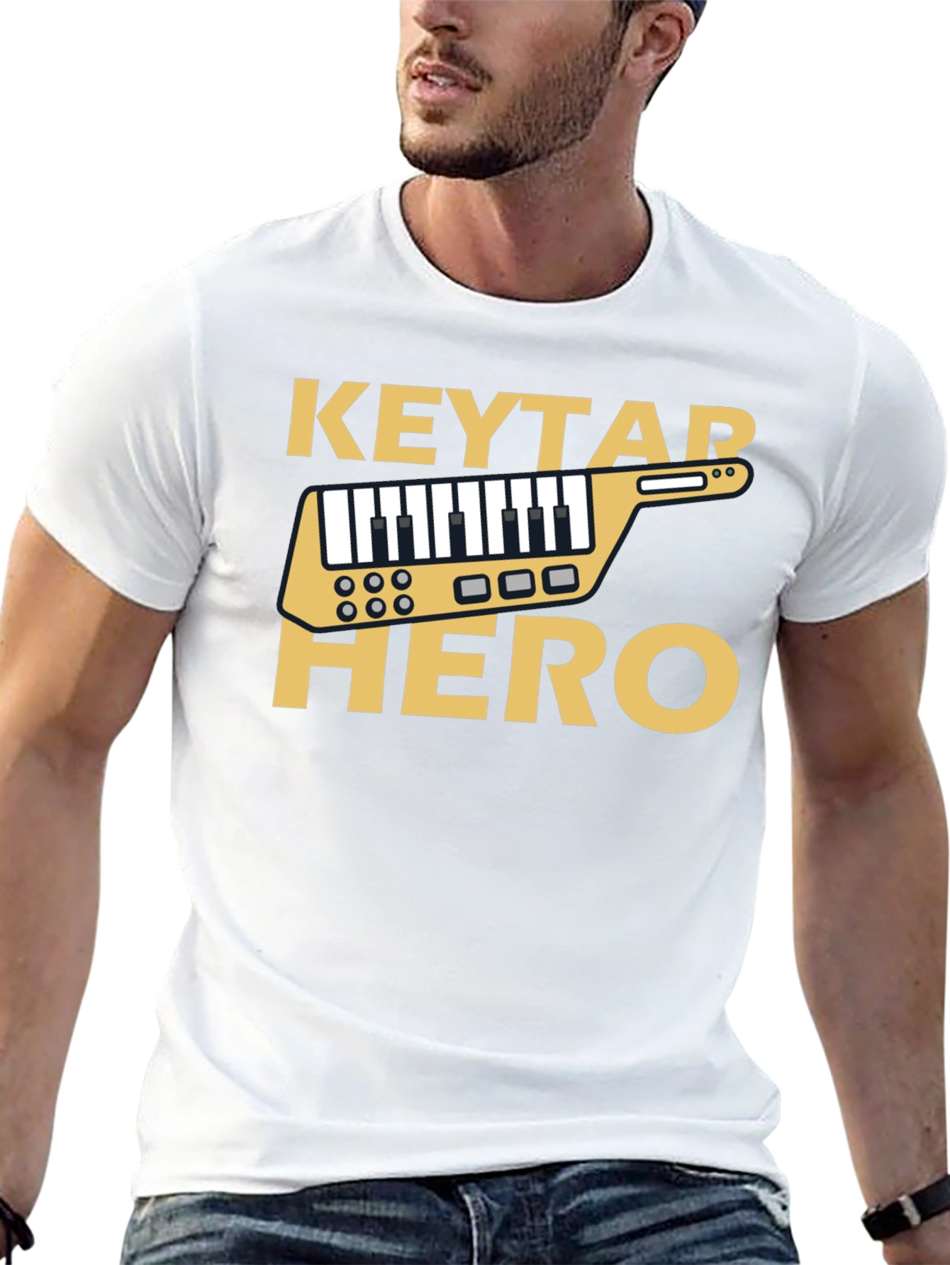 Keytar Hero Black T-Shirt - Music Inspired Design