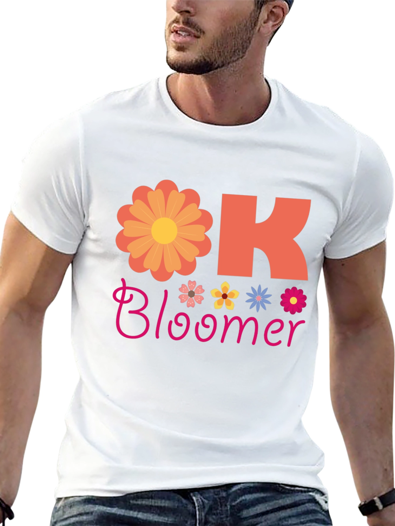 Ok Bloomer Graphic T-Shirt - Floral Design
