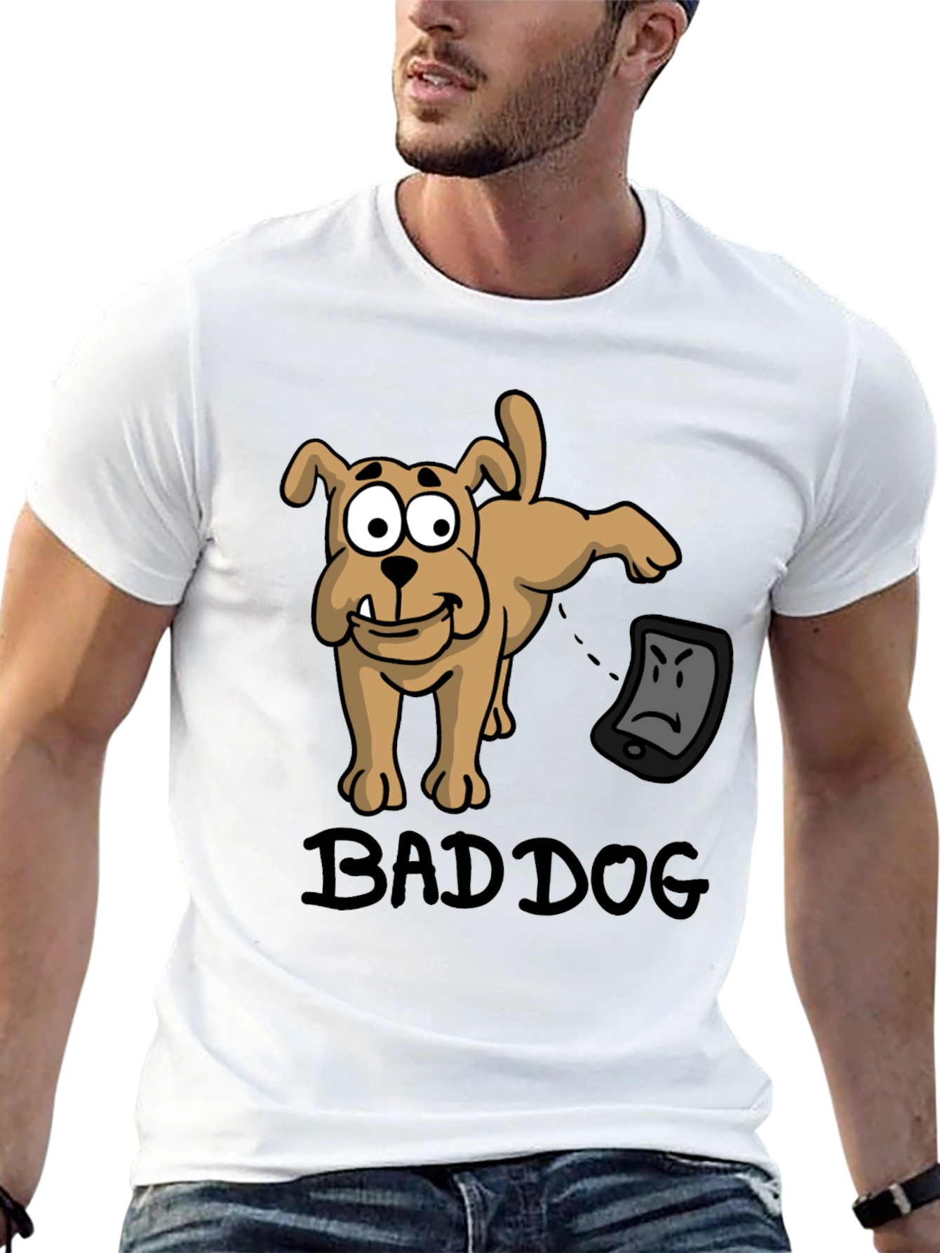 Bad Dog T-Shirt - Funny Cartoon Dog Design