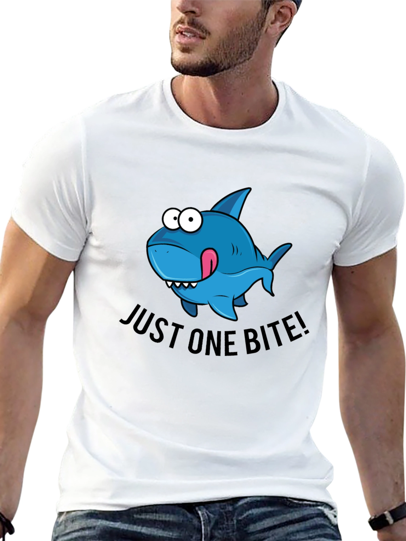 Cartoon Shark Bite T-Shirt - Just One Bite!