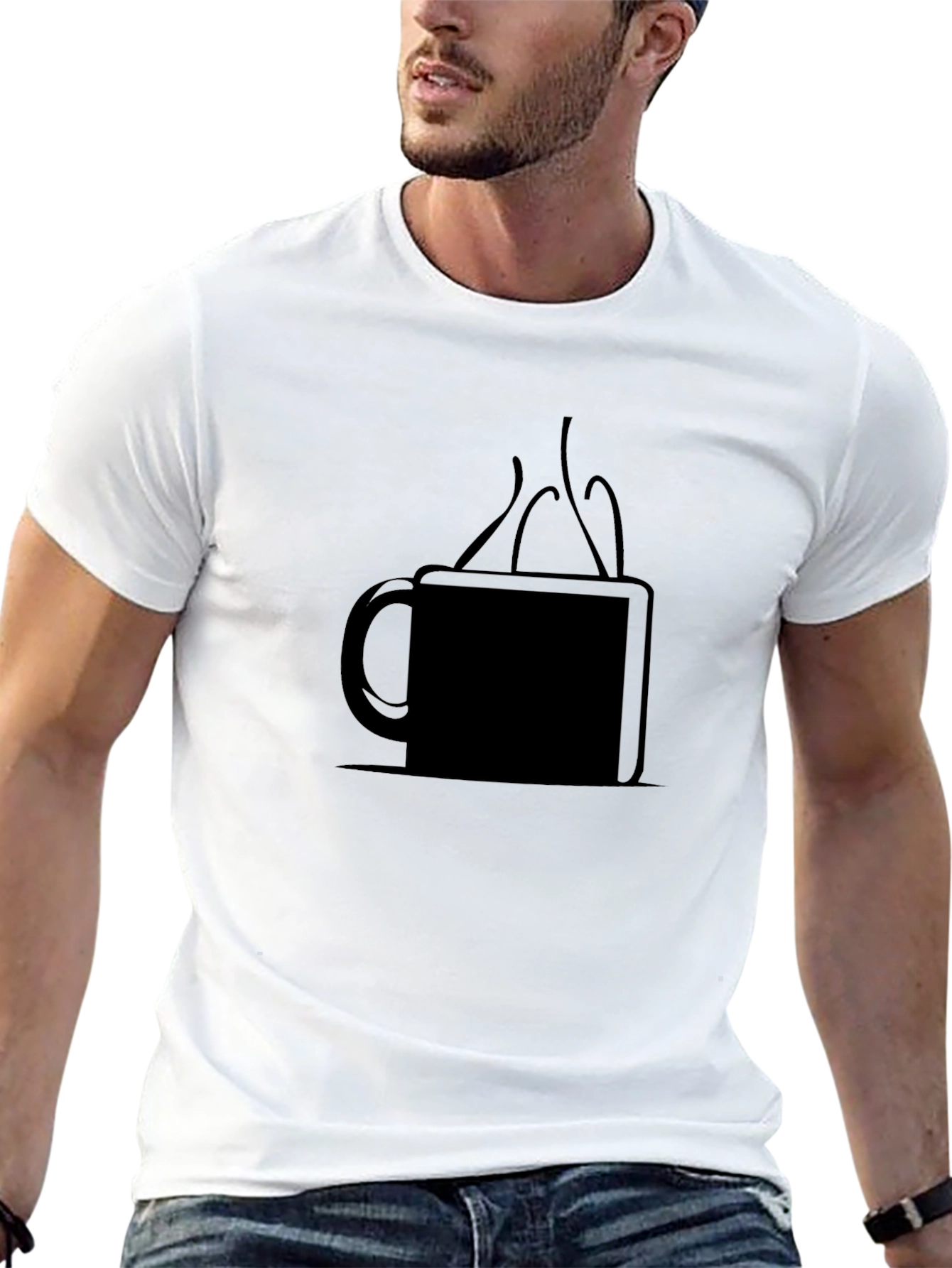 Coffee Mug Graphic Tee - Black