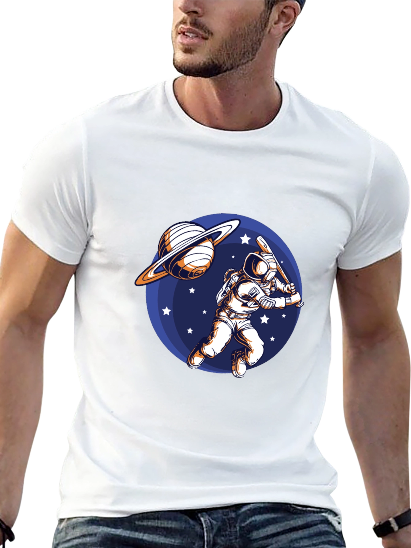 Astronaut Baseball Graphic T-Shirt