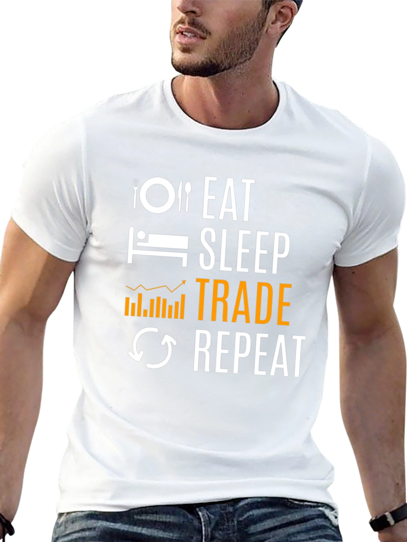 Eat Sleep Trade Repeat Black T-Shirt