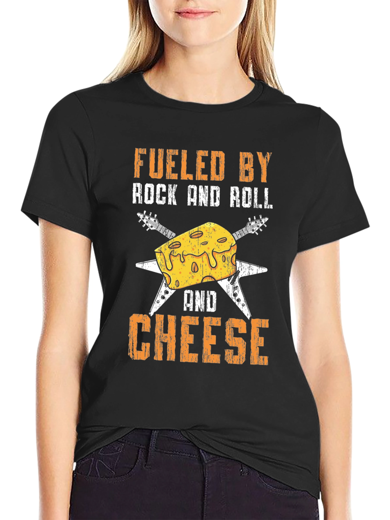 Fueled By Rock and Roll and Cheese Graphic Tee