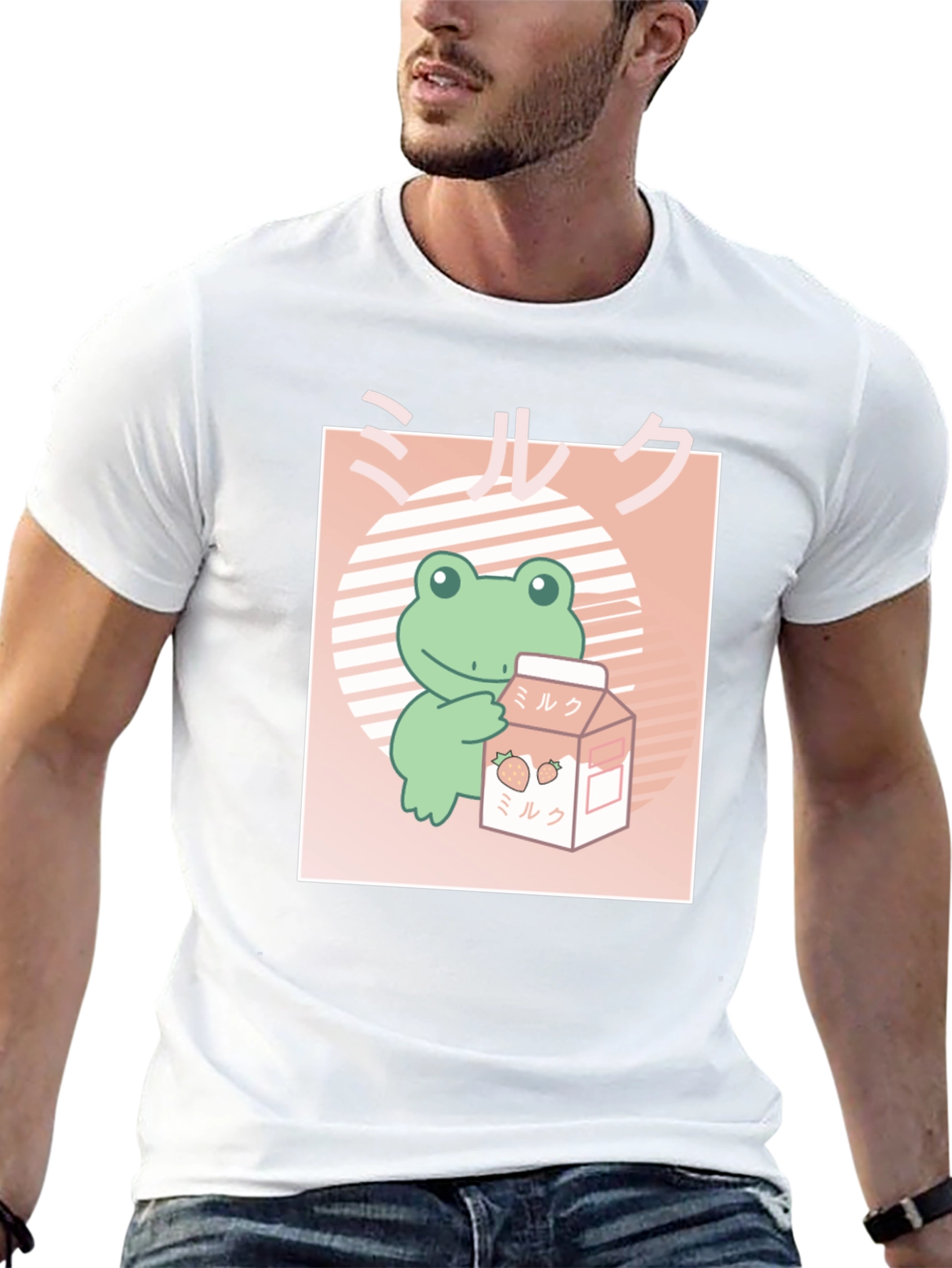 Kawaii Frog Strawberry Milk T-Shirt