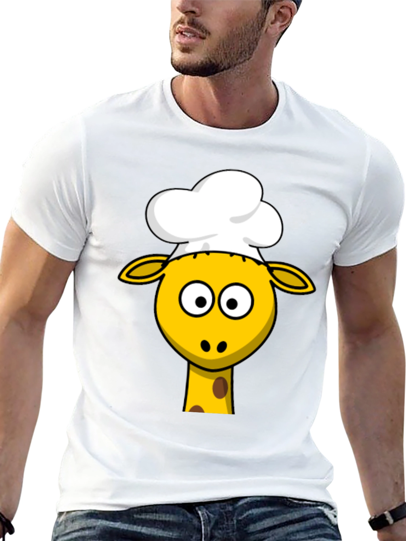 Chef Giraffe Graphic T-Shirt - Cute Animal Tee
