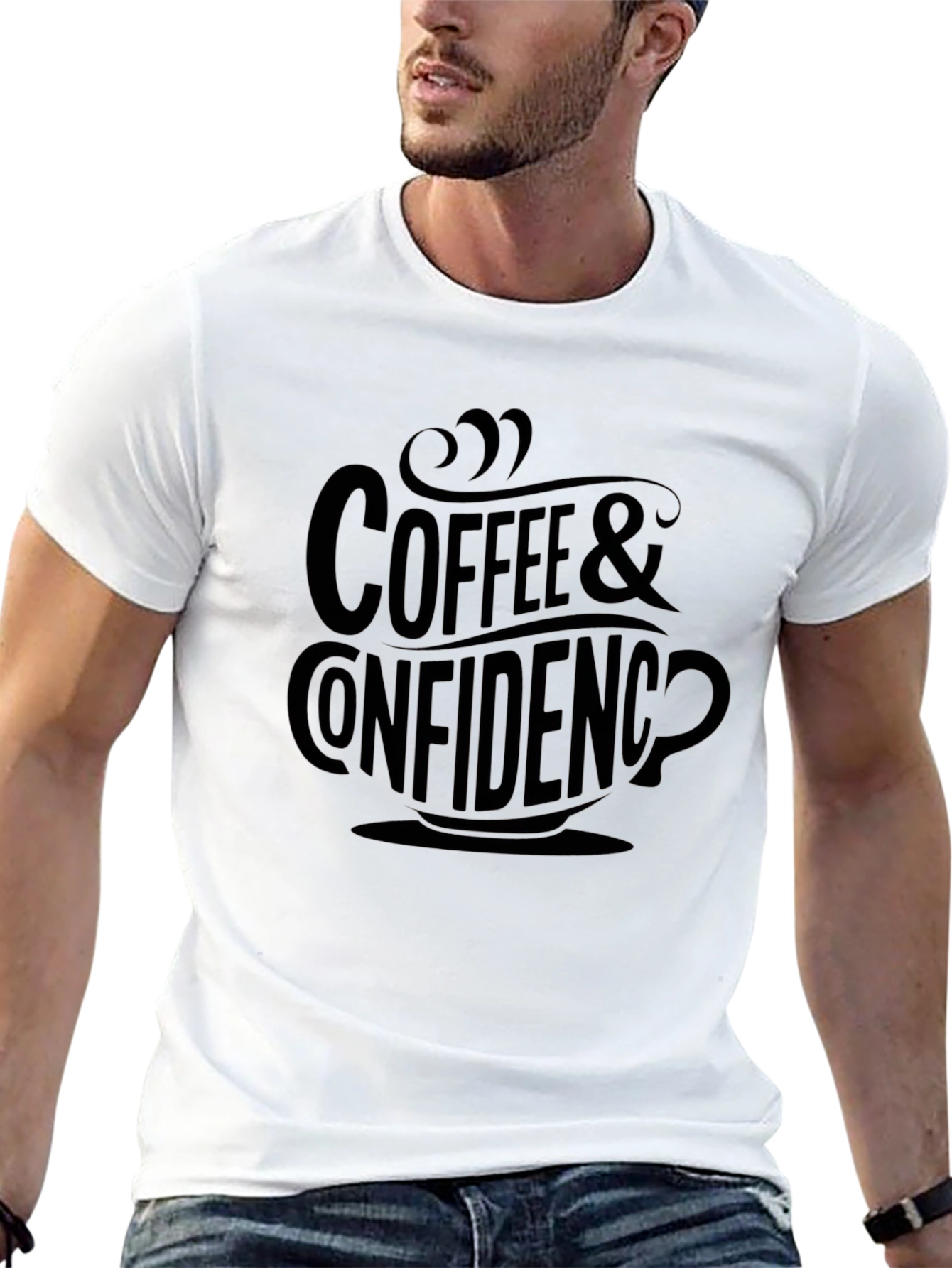 Coffee & Confidence Black Graphic T-Shirt