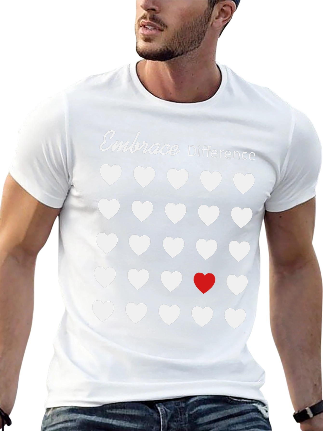 Embrace Difference T-Shirt - Unique Heart Design