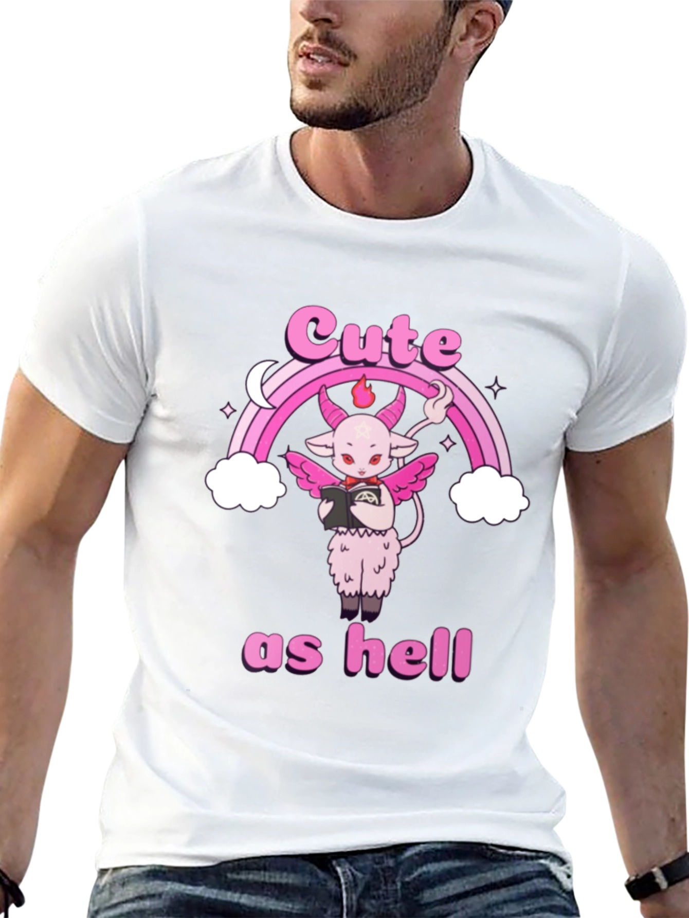 Cute as Hell Baphomet Graphic Tee - Goth Style