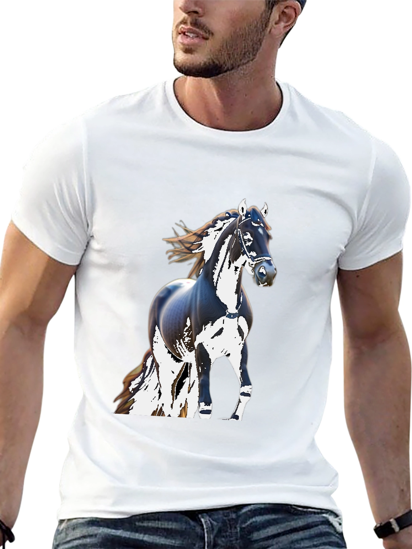 Black Horse Graphic T-Shirt