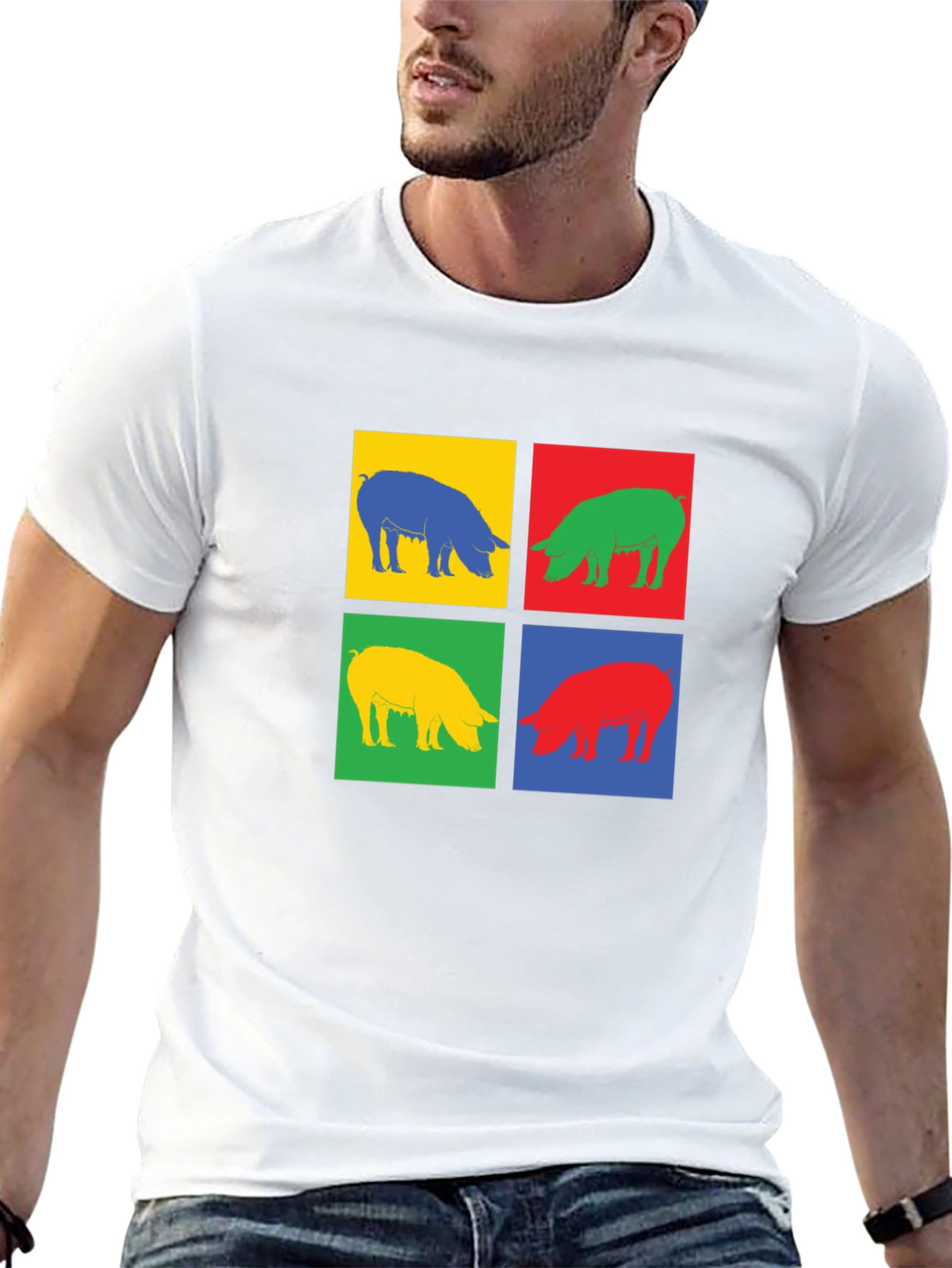 Pop Art Pig Graphic Tee - Trendy & Unique!