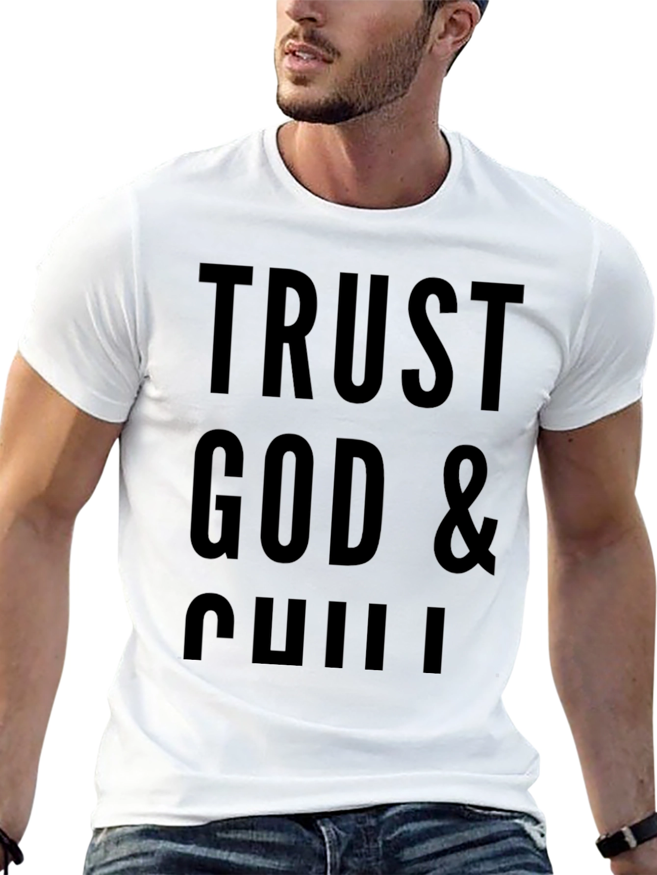 Trust God & Chill Black Graphic Tee