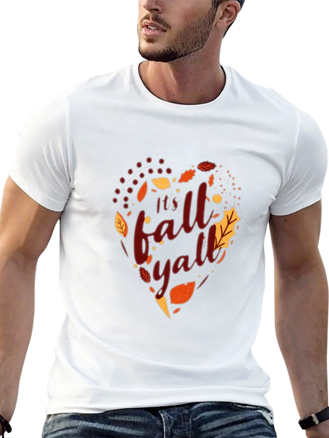 Its Fall Yall T-Shirt Autumn Leaf Heart Design