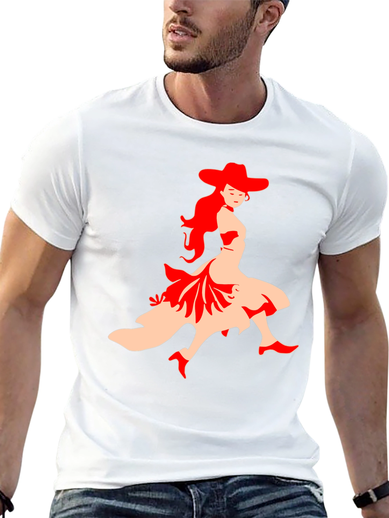 Flamenco Dancer Graphic Tee - Black