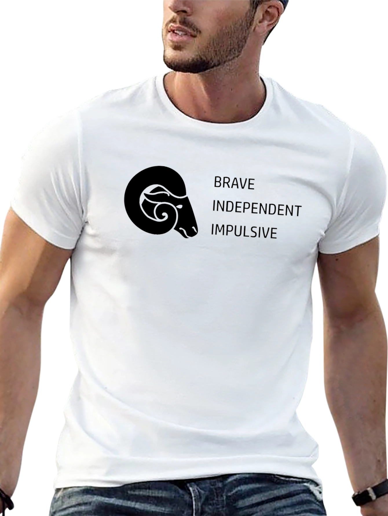 Aries Zodiac Graphic T-Shirt - Brave Independent Impulsive