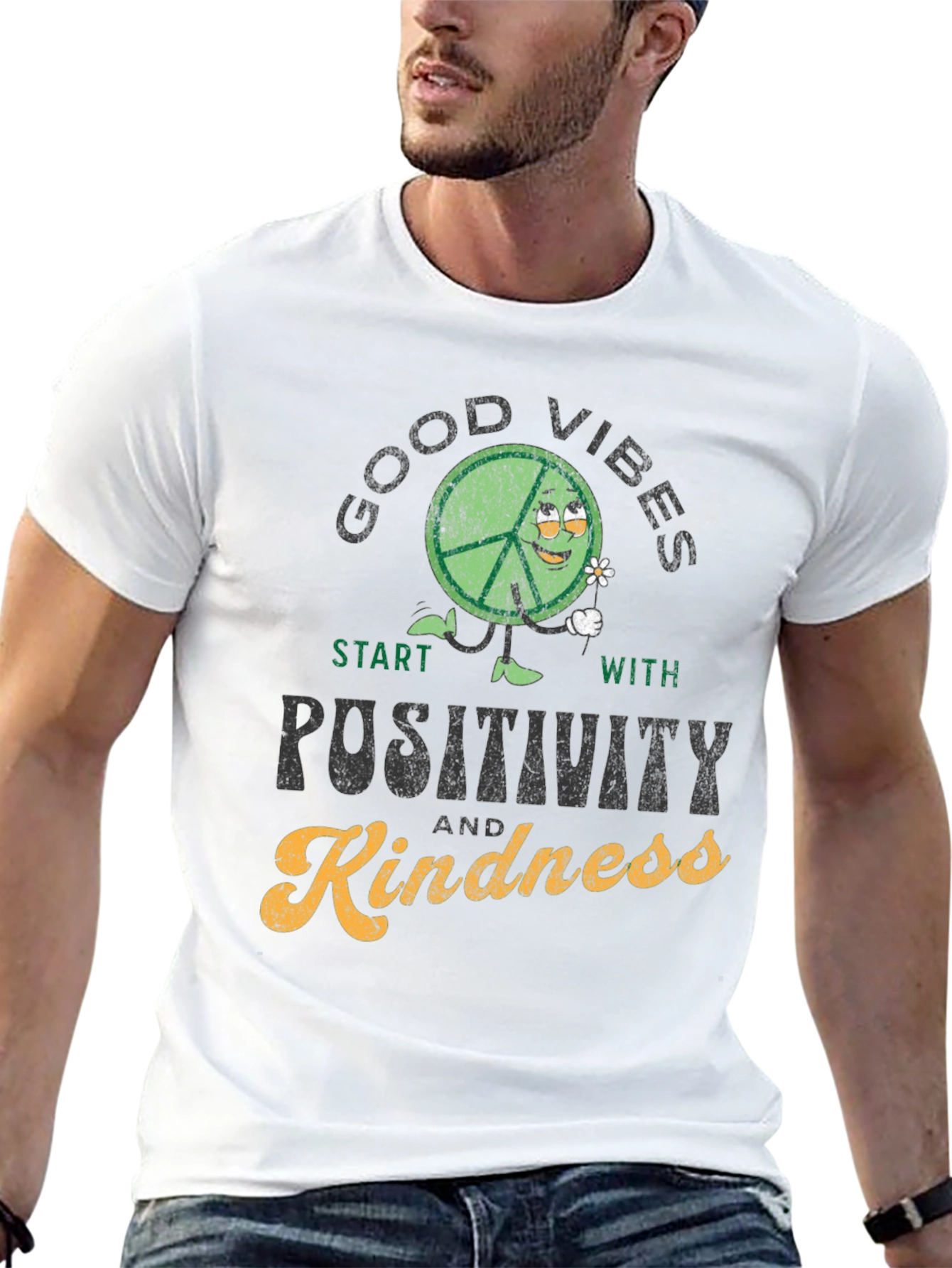 Good Vibes Positivity Kindness Graphic T-Shirt