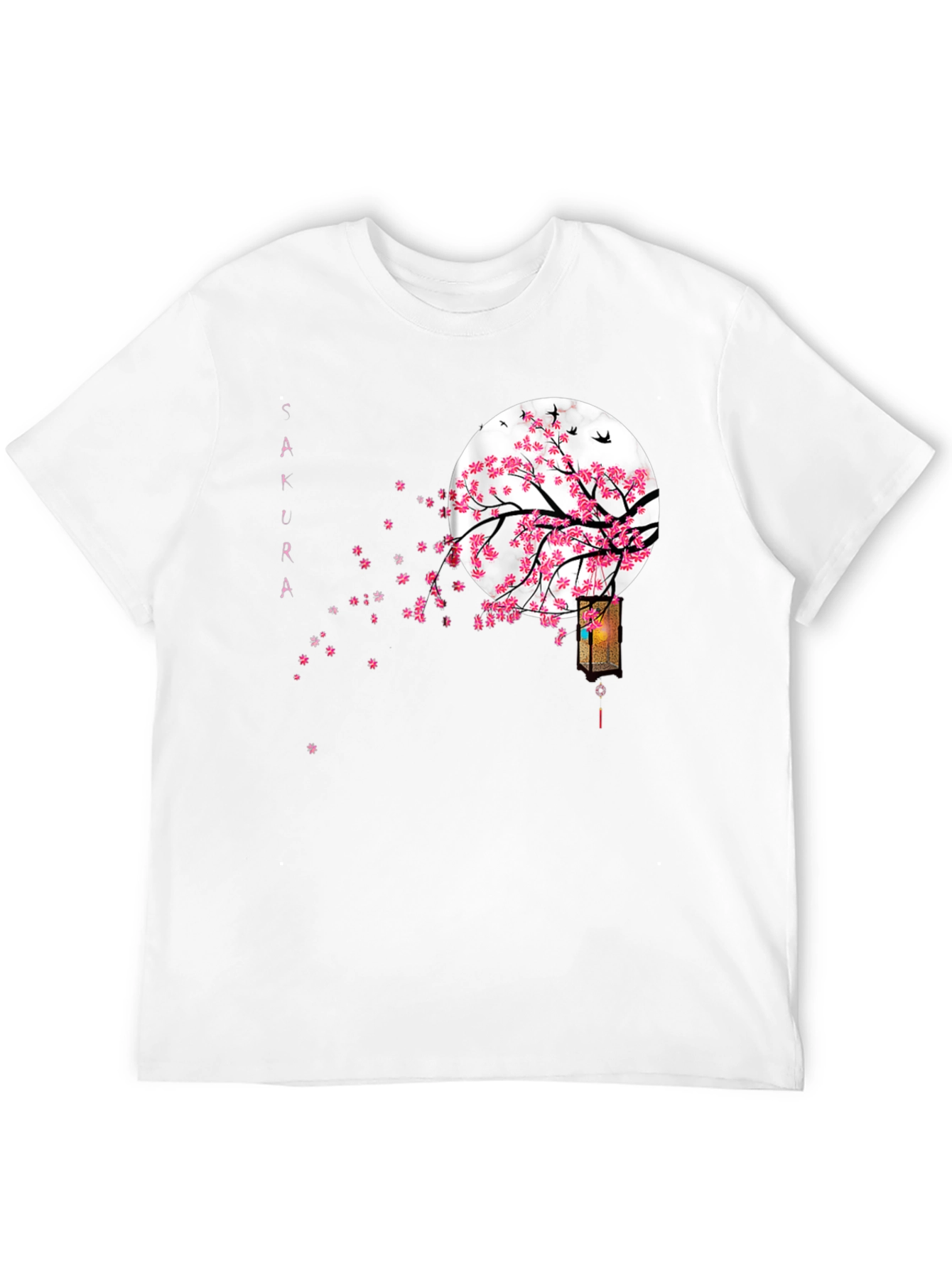 Sakura Moon Black T-Shirt Japanese Style