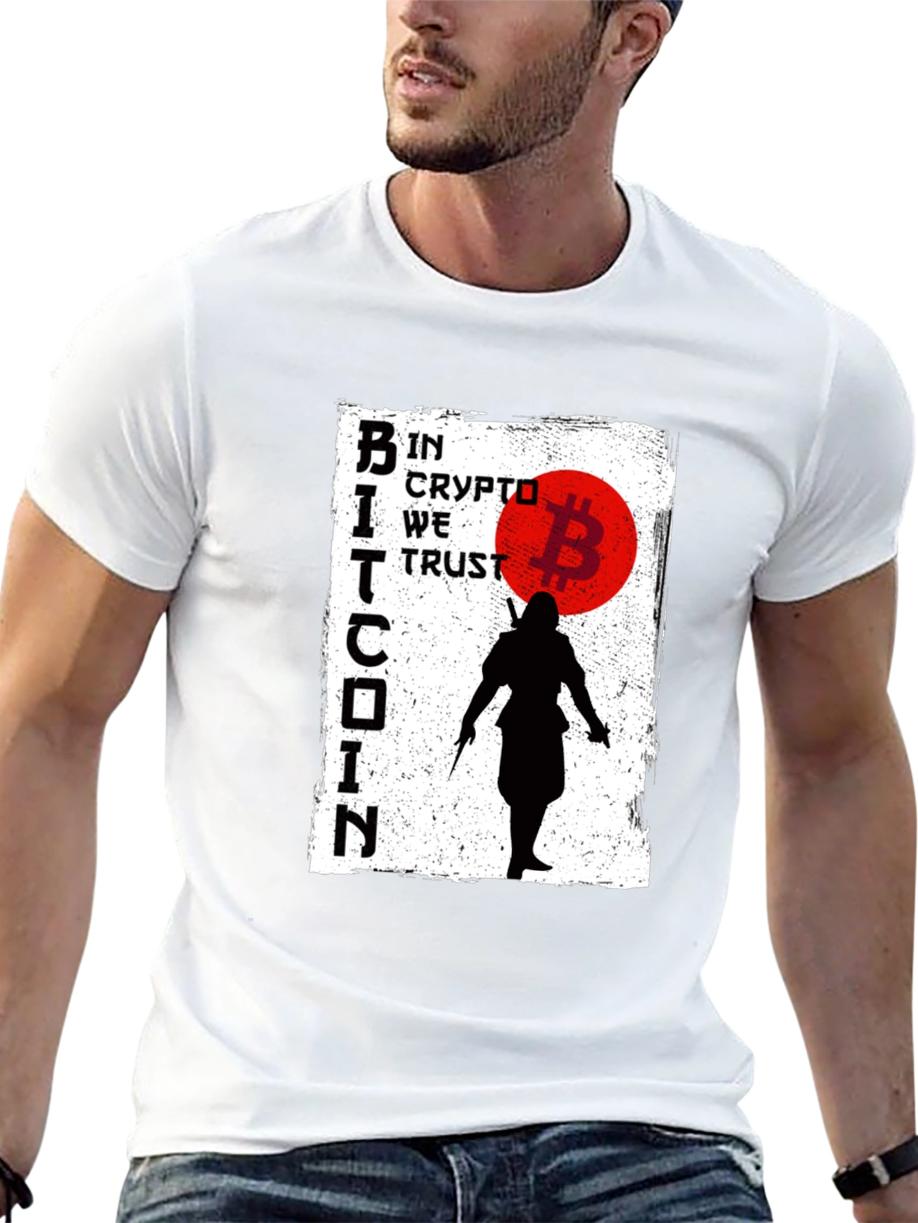 Bitcoin Crypto Samurai T-Shirt - In Crypto We Trust