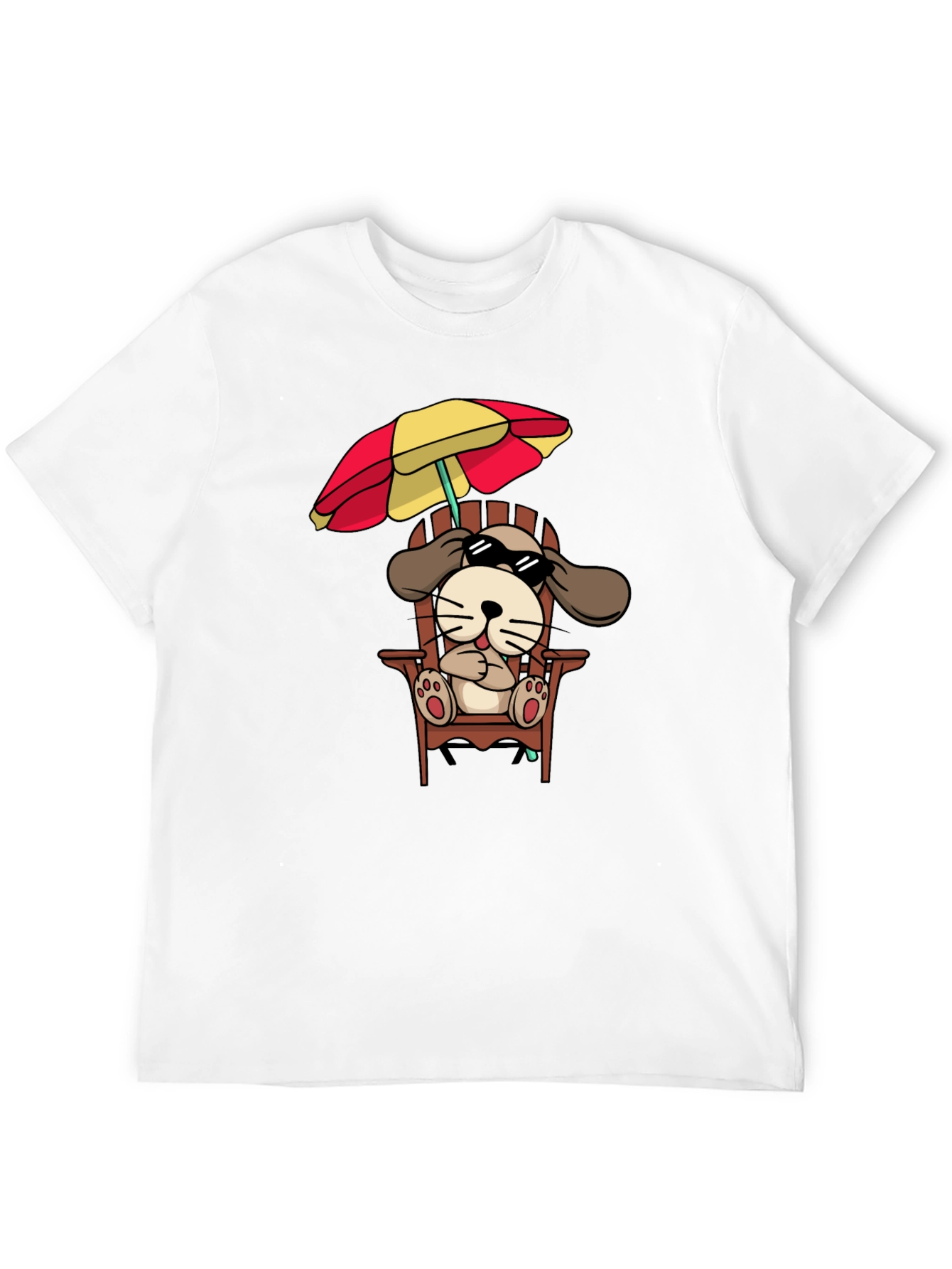 Cool Dog in Chair Graphic T-Shirt