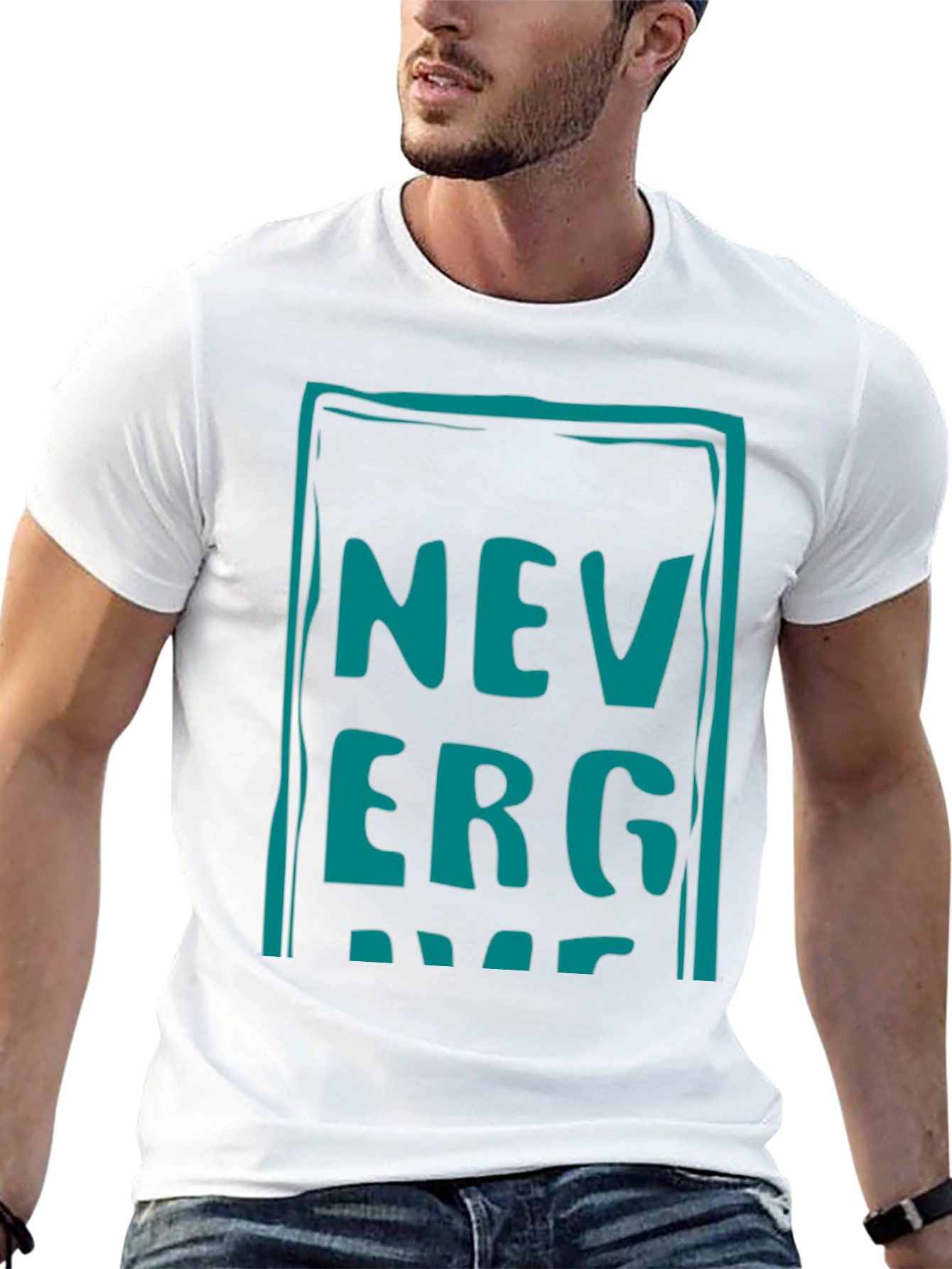 Never Give Up Graphic Tee - Black Cotton Casual