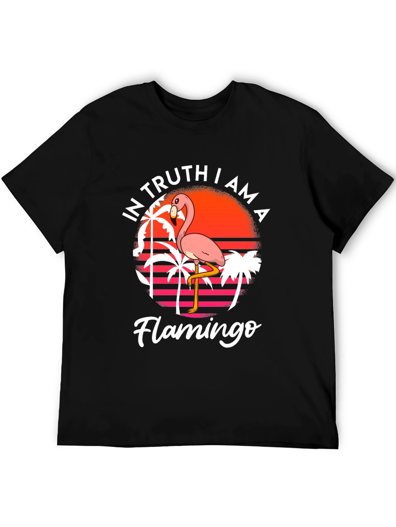 In Truth I am a Flamingo Black T-Shirt