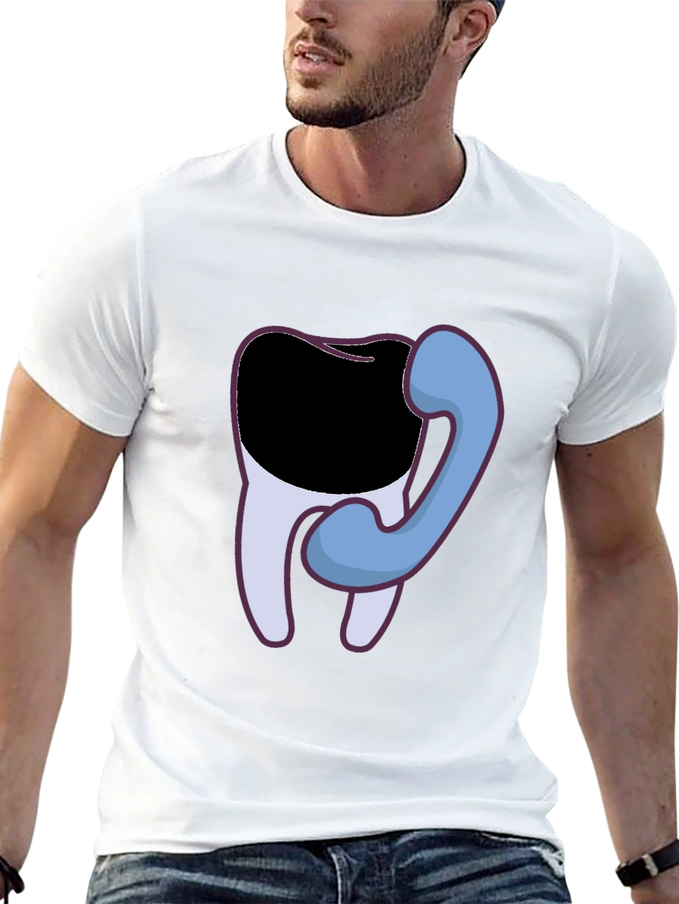 Dental Humor T-Shirt - Tooth Phone Graphic Tee