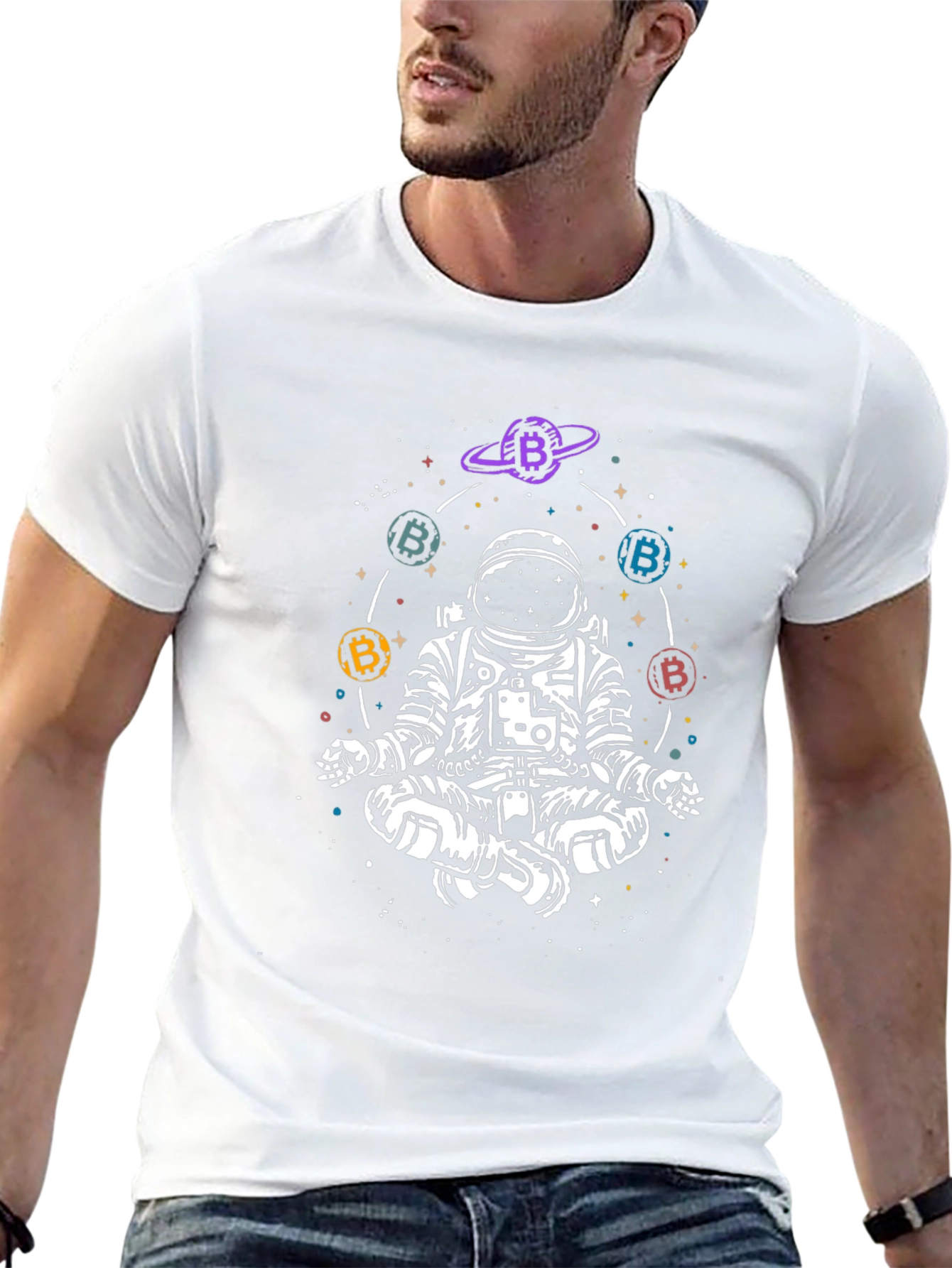 Astronaut Bitcoin Meditation T-Shirt