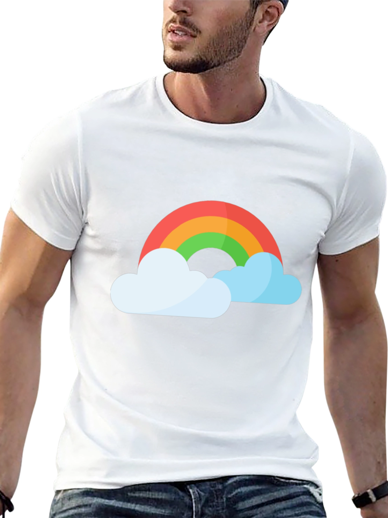 Rainbow and Clouds Graphic T-Shirt