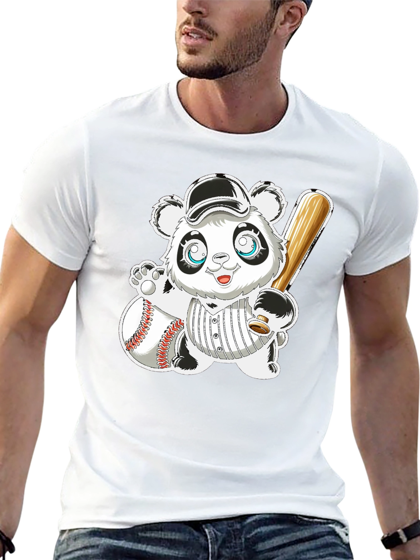 Baseball Panda Graphic Tee