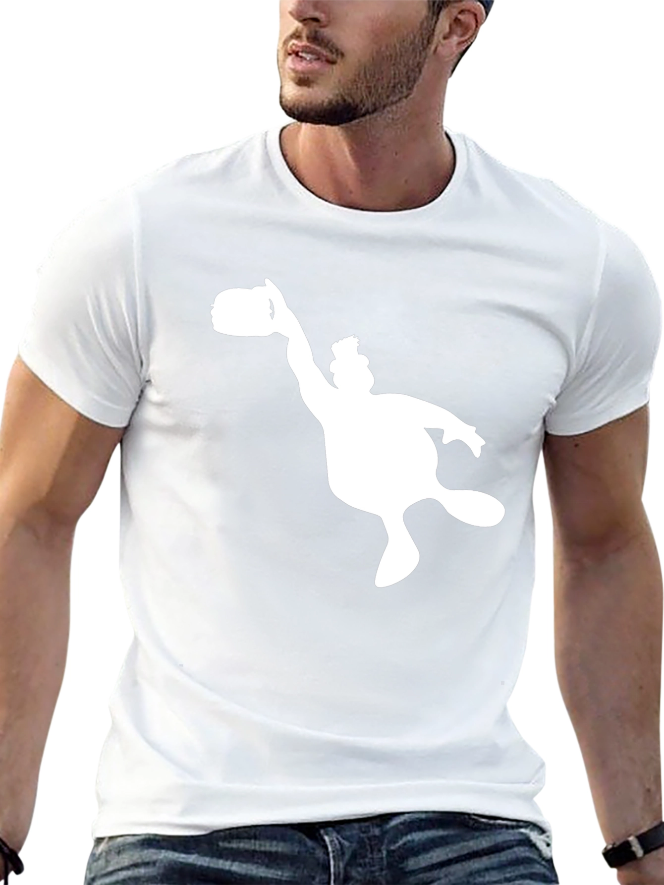 Cartoon Silhouette Black Tee