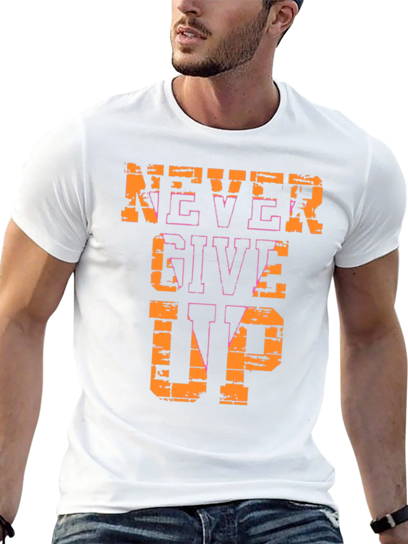 Never Give Up Graphic Tee - Motivational T-Shirt