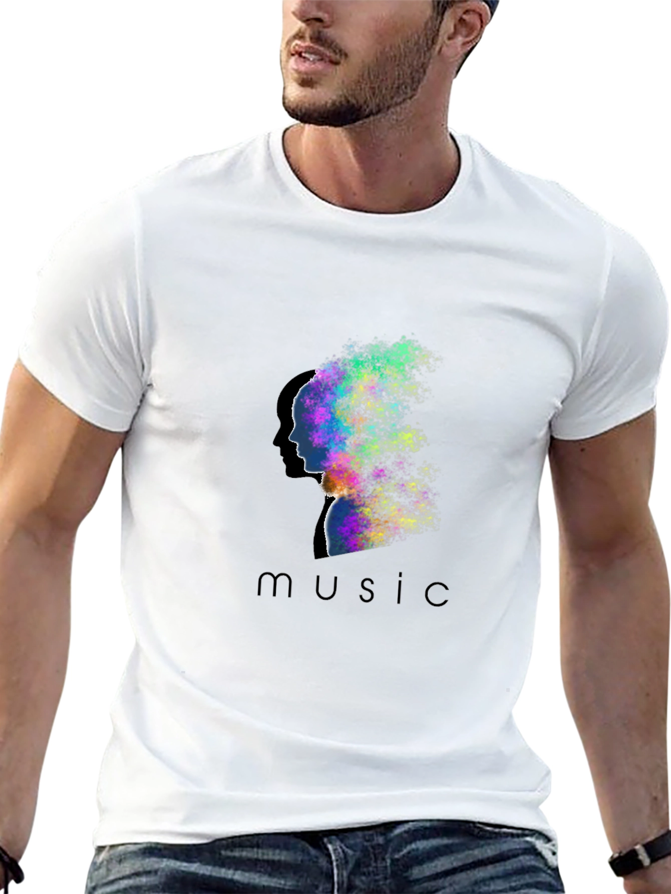 Music Silhouette Graphic T-Shirt - Artistic Design