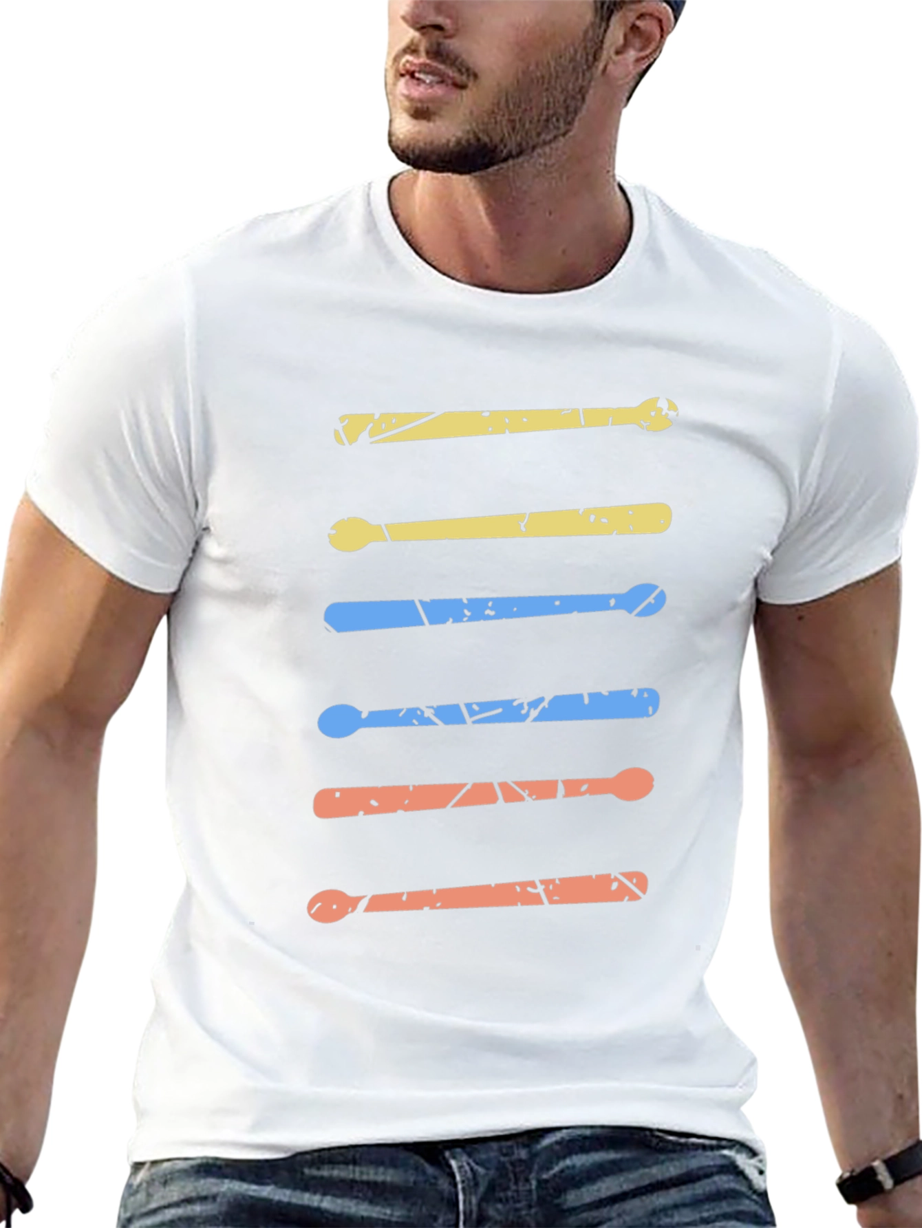 Drum Sticks Graphic Tee - Retro Music Lover Shirt