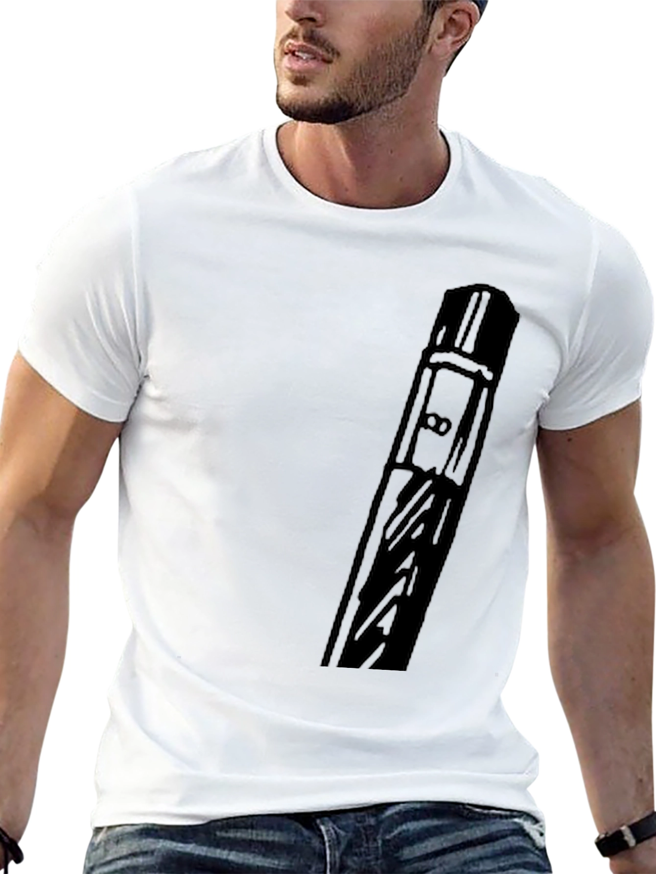 Modern Black Graphic Tee - Abstract Design