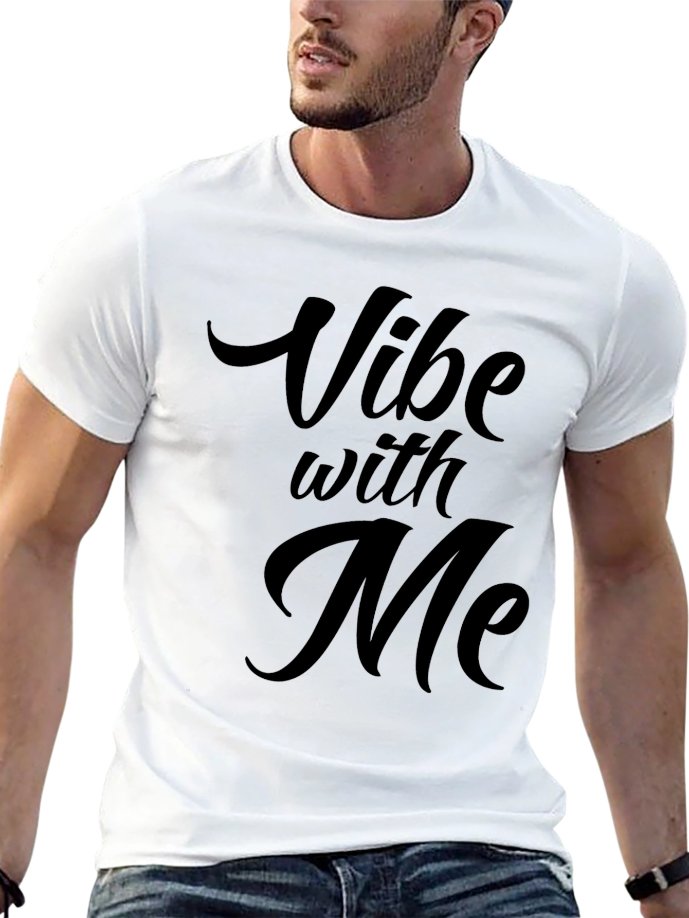 Vibe with Me Black Graphic T-Shirt