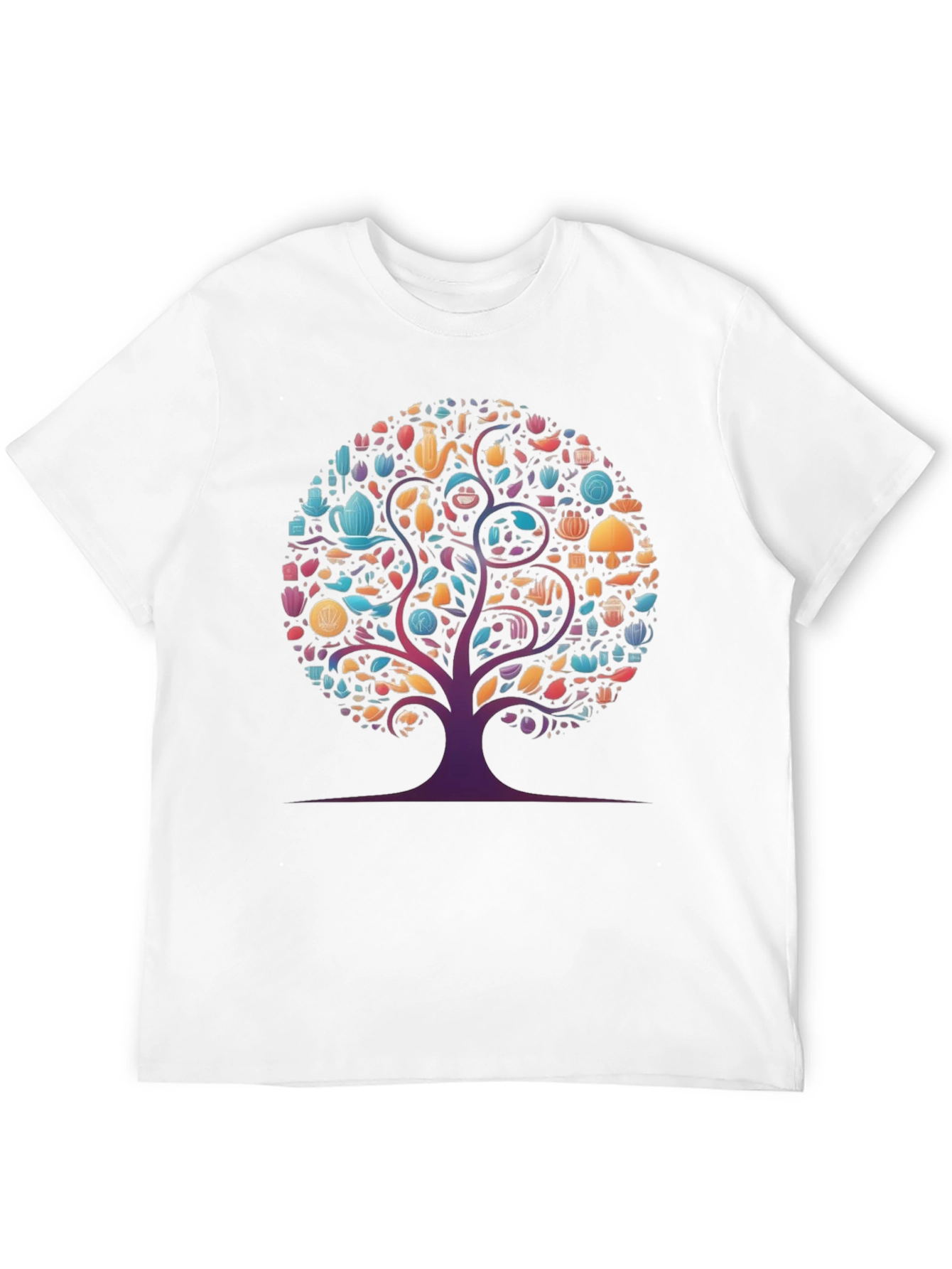 Whimsical Tree Graphic Tee - Black Cotton Comfort