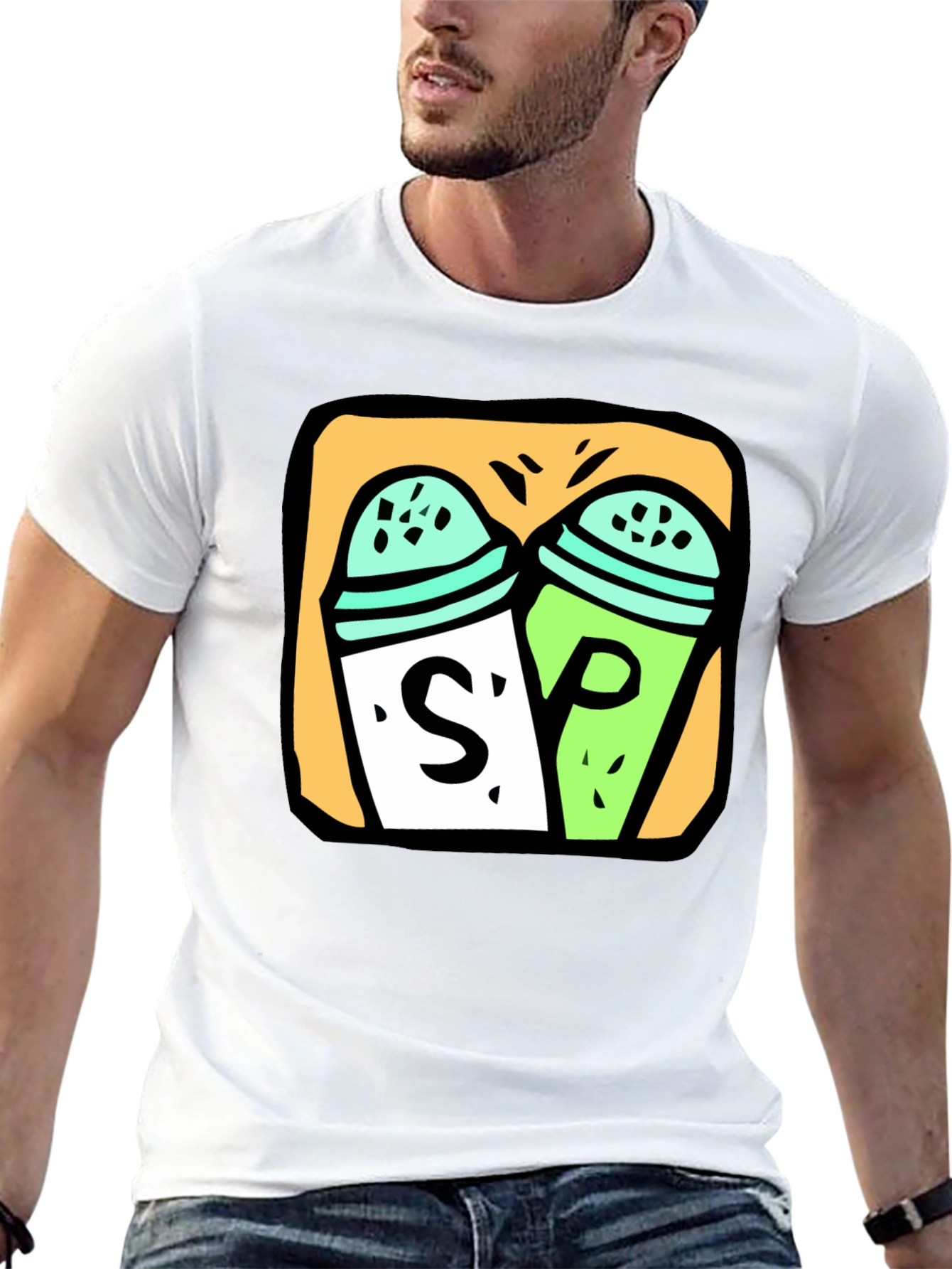 Salt & Pepper Graphic Tee - Black Cotton T-Shirt