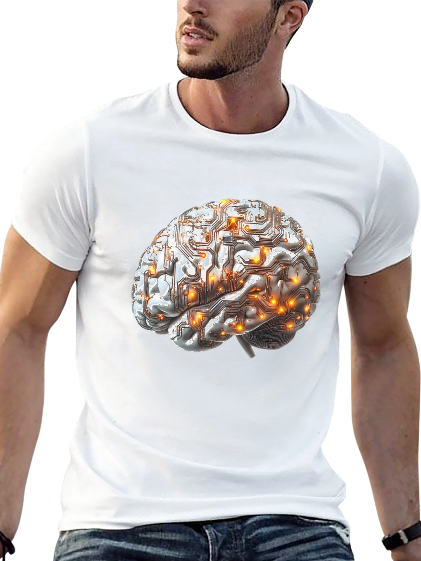 Circuit Brain Graphic Tee - Smart Style