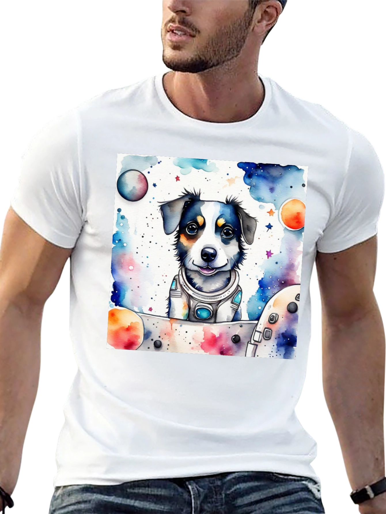 Space Dog T-Shirt - Cute Pet Astronaut Design