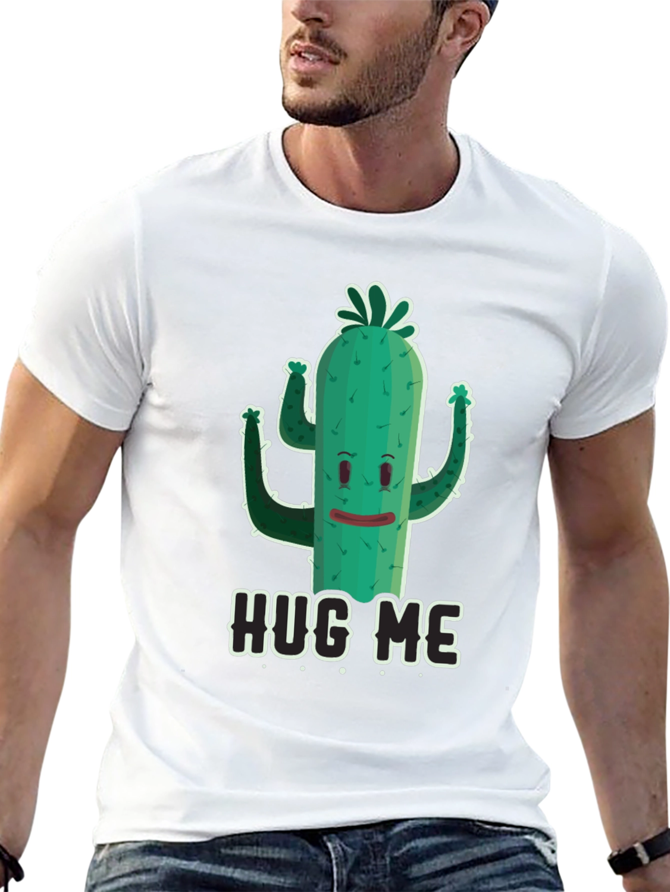 Hug Me Cactus Graphic Tee - Funny Unisex T-Shirt