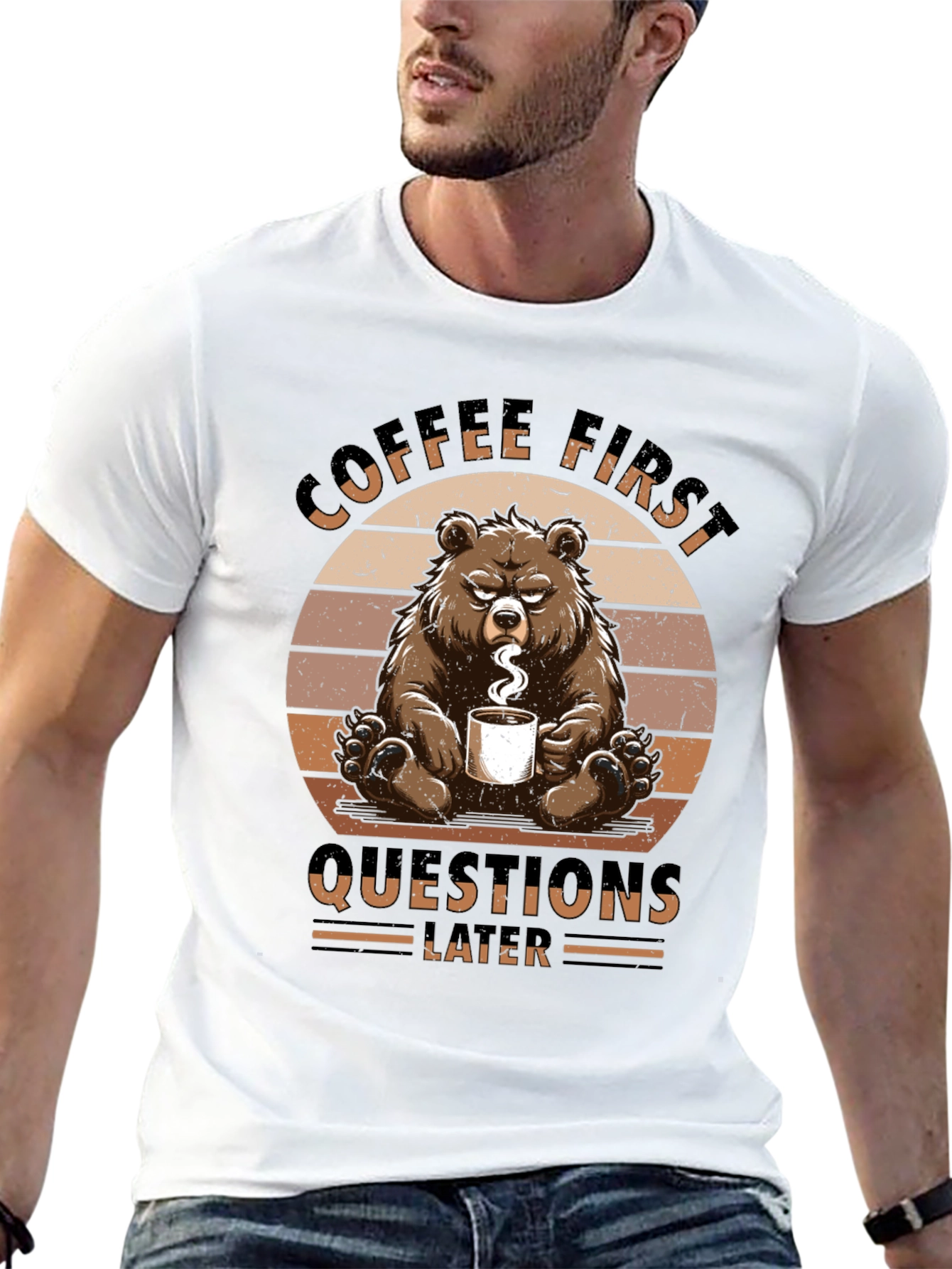 Coffee First Bear Graphic Tee