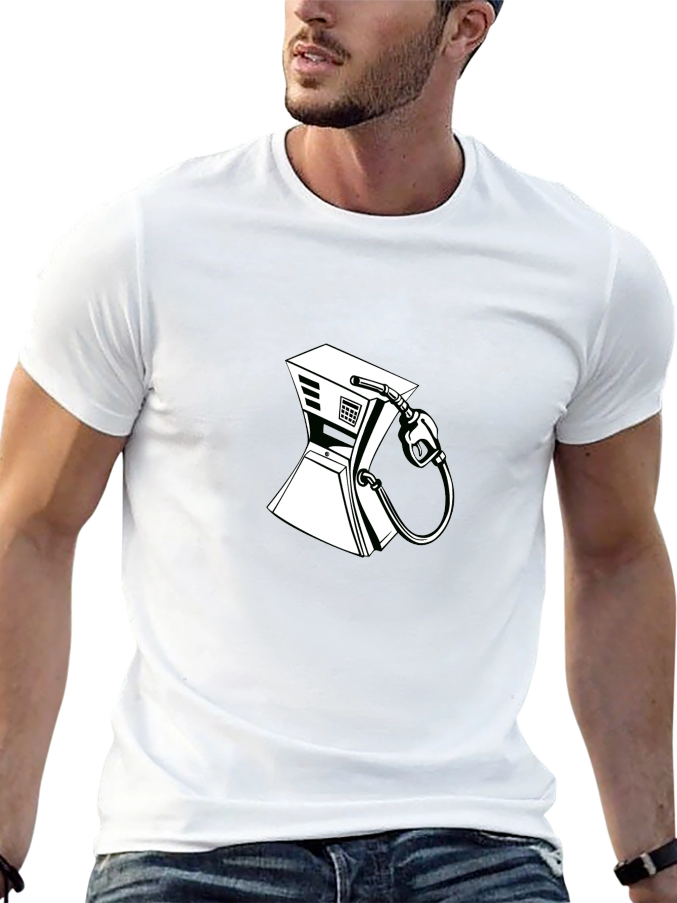 Gas Pump Graphic Tee - Cool Design Black T-Shirt