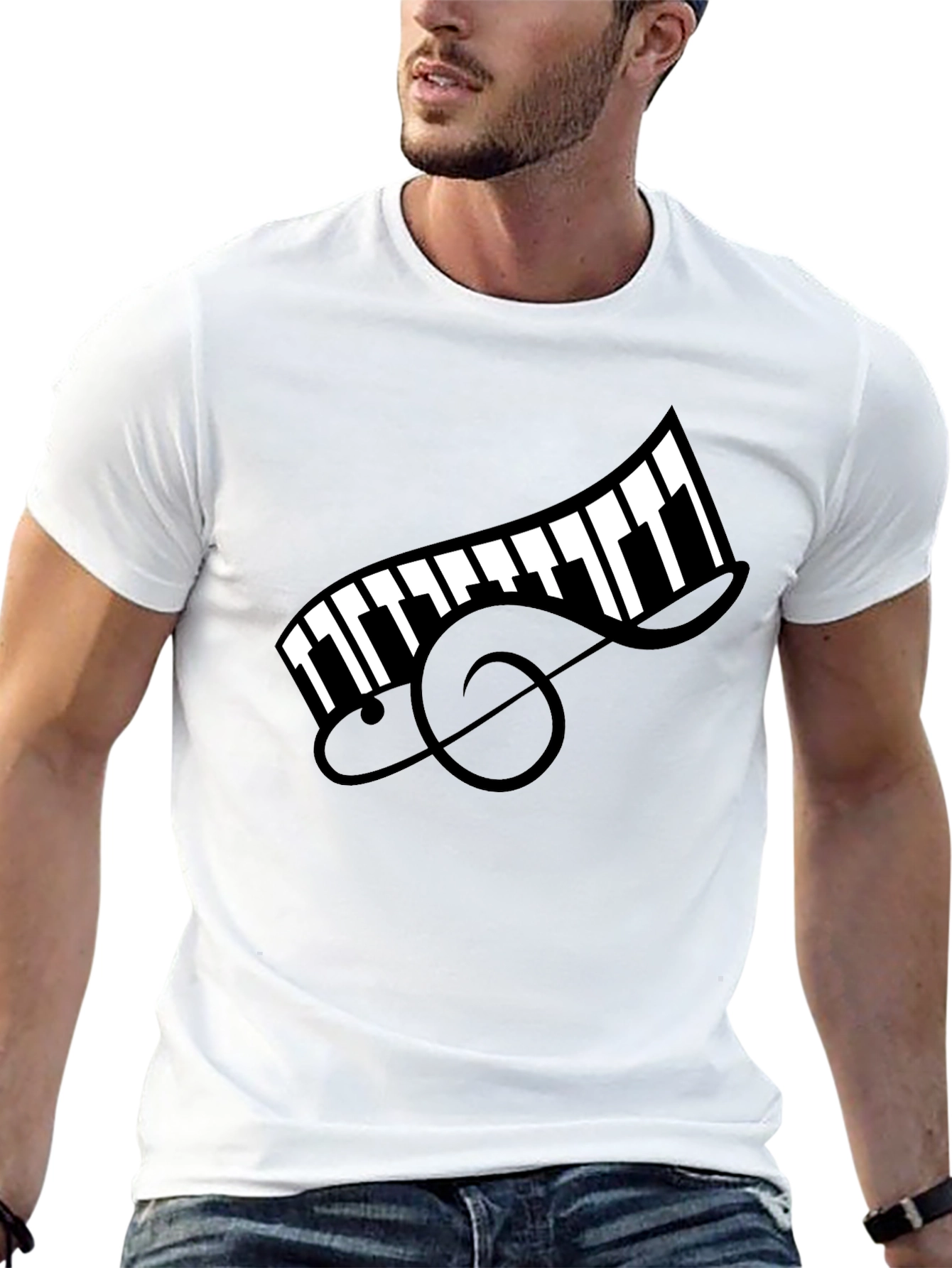 Musical Clef Piano Key Graphic Tee