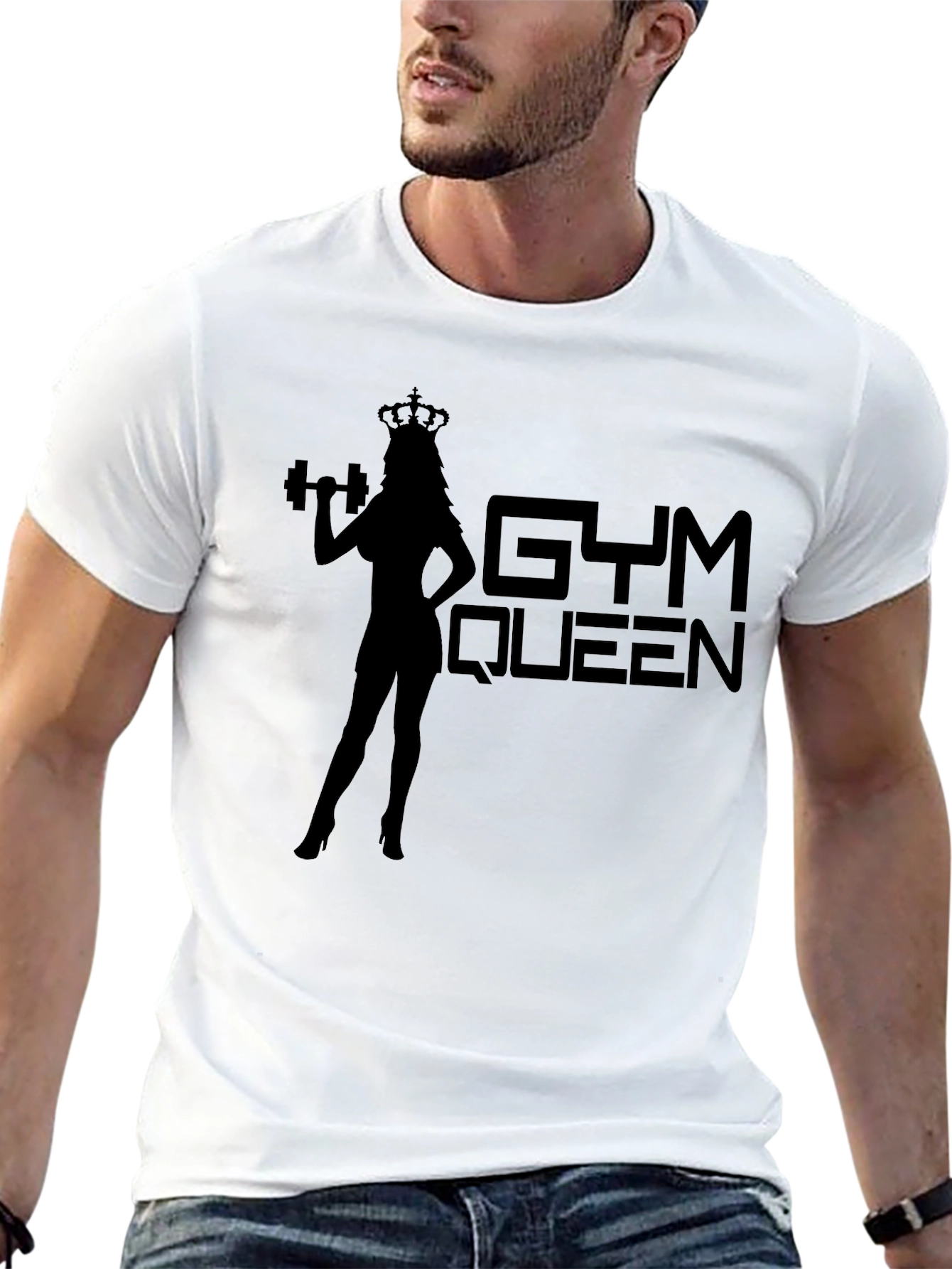 Gym Queen Graphic Tee - Black Fitness T-Shirt