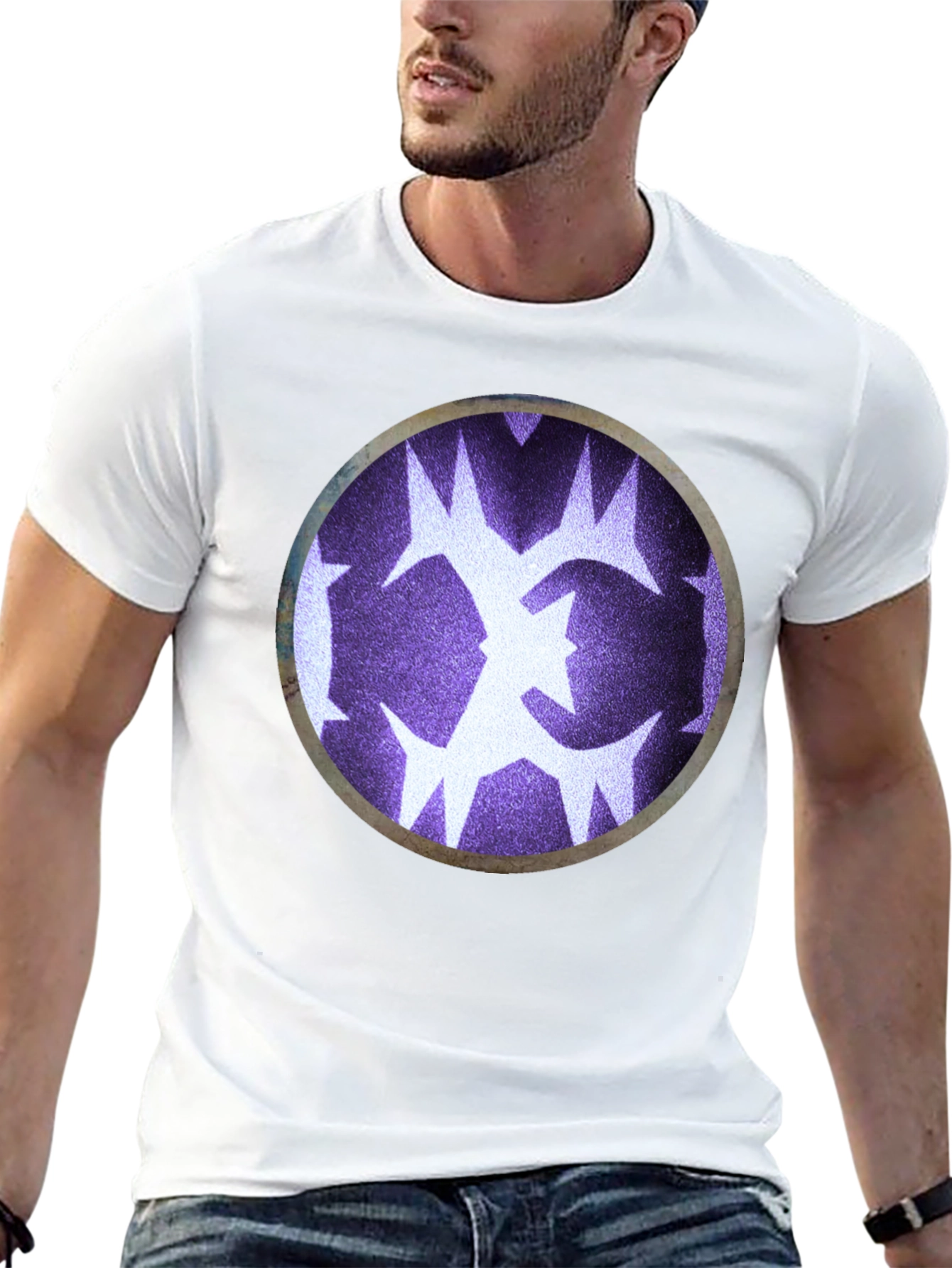 Abstract Circle Graphic Print Black T-Shirt