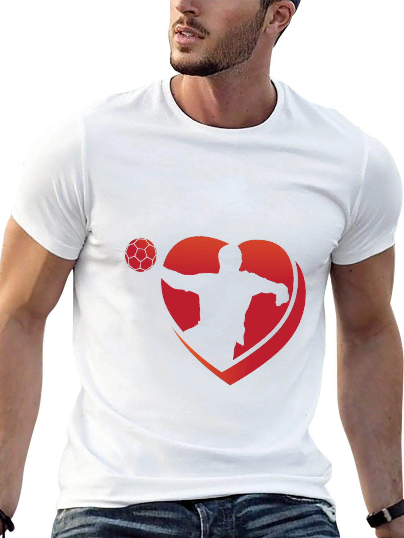 Love Soccer T-Shirt - Black Heart Design