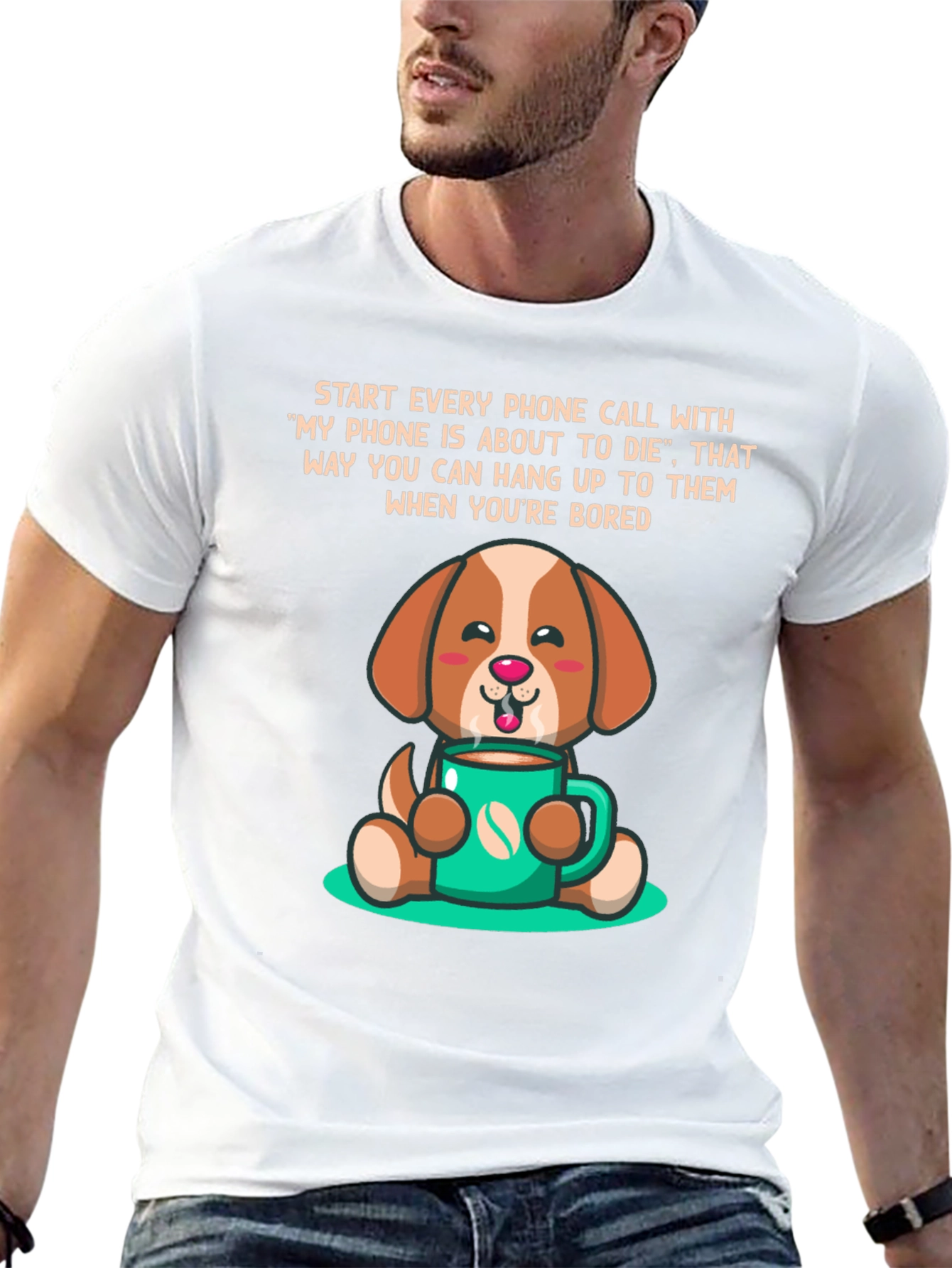 Coffee Dog Humor T-Shirt
