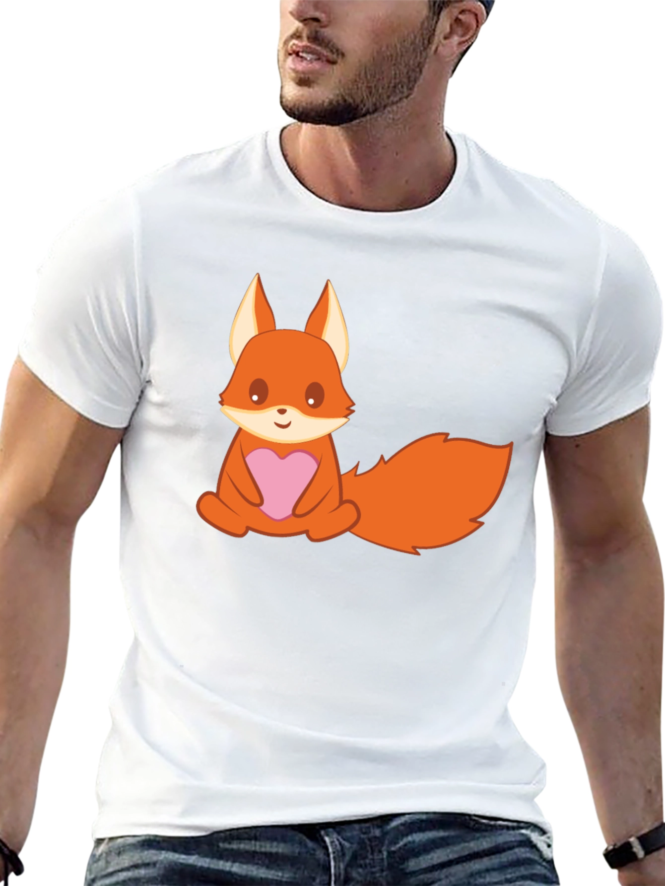Cute Cartoon Fox T-Shirt - Heart